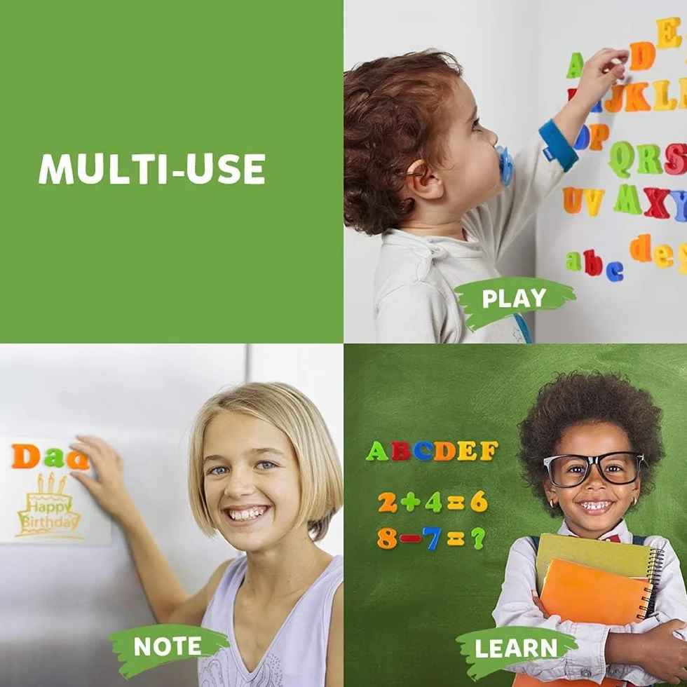 Coogam 78 sztuk Litery Magnetyczne Cyfry Magnesy Na Lodówkę Kolorowy Alfabet ABC 123, Zestaw Zabawek Edukacyjnych Nauka Pisowni Wielkie Małe Litery Matematyka dla 345 Lat Ulepszona Wersja