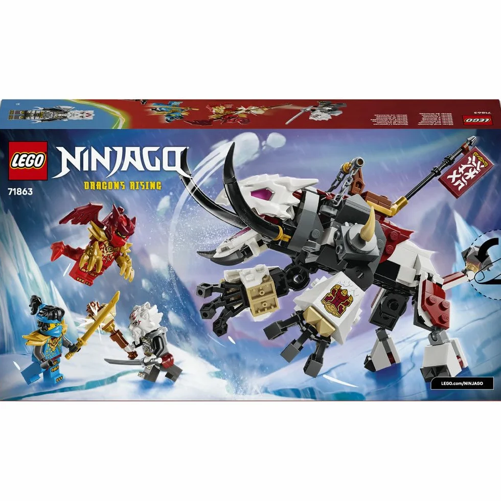 LEGO NINJAGO Zilvar i smocza bestia Grimtak, zabawka konstrukcyjna, klocki dla chłopca lub dziewczynki, zestaw z figurką smoka i minifigurkami, pomysł na prezent dla dziecka od 7 lat 71863