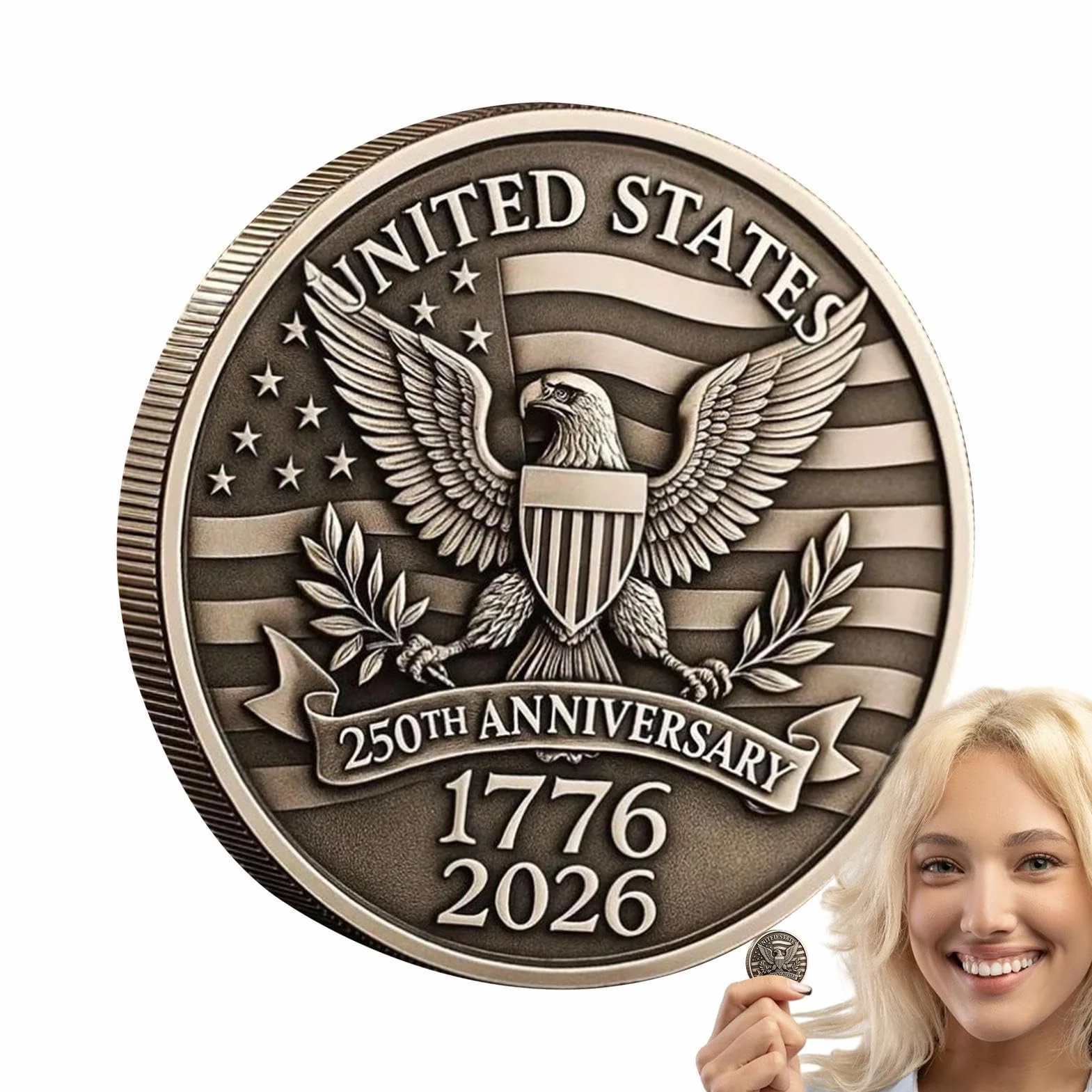 Marine Corps Challenge Coin Commemorative 3D Artistic Design Collectible Award Antique Gold Finish