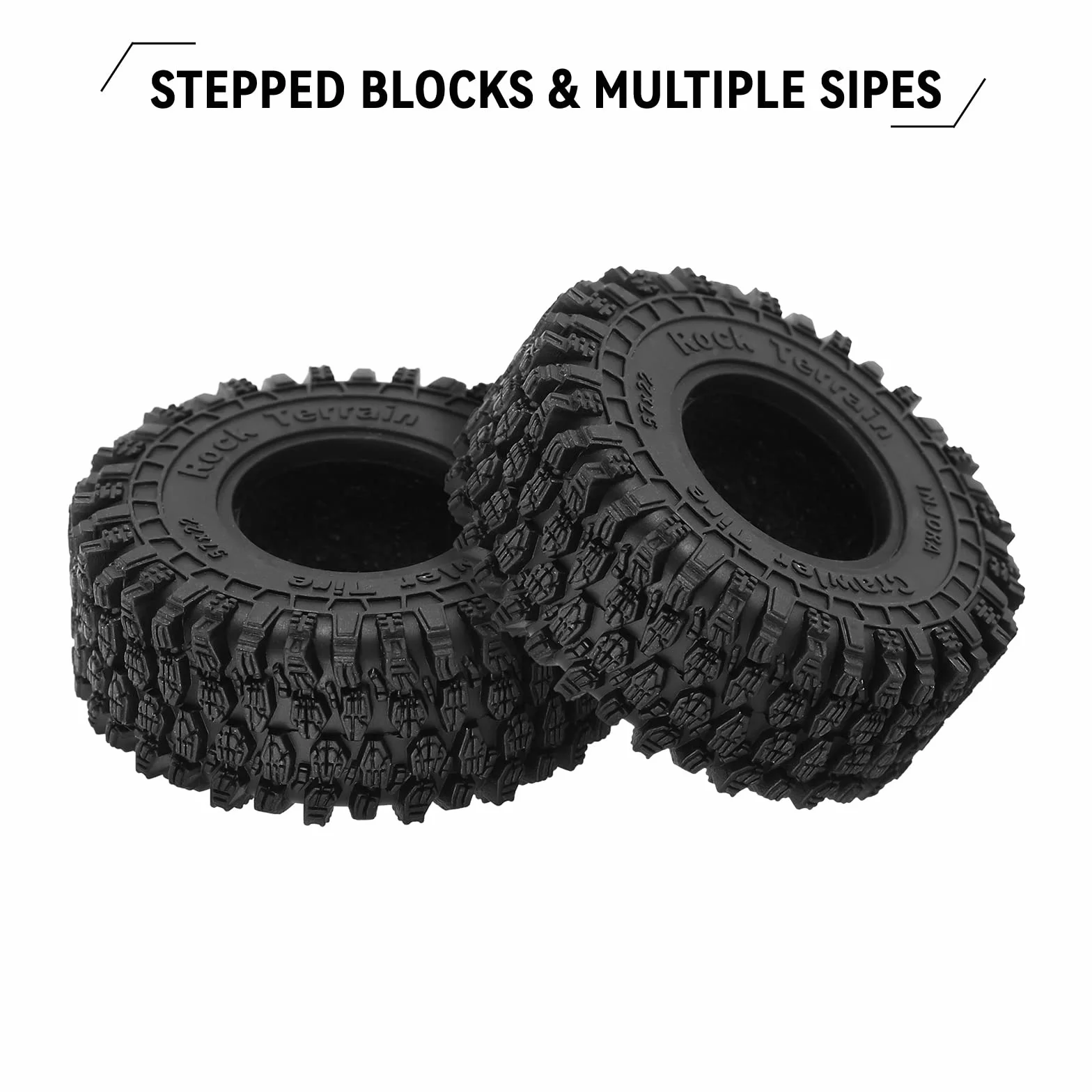 INJORA 1.0 opony-S5 super miękkie lepkie opony gąsienicowe 57 * 22 mm do TRX4M Axial AX24 SCX24 FCX24 Enduro24 Upgrade, T1016