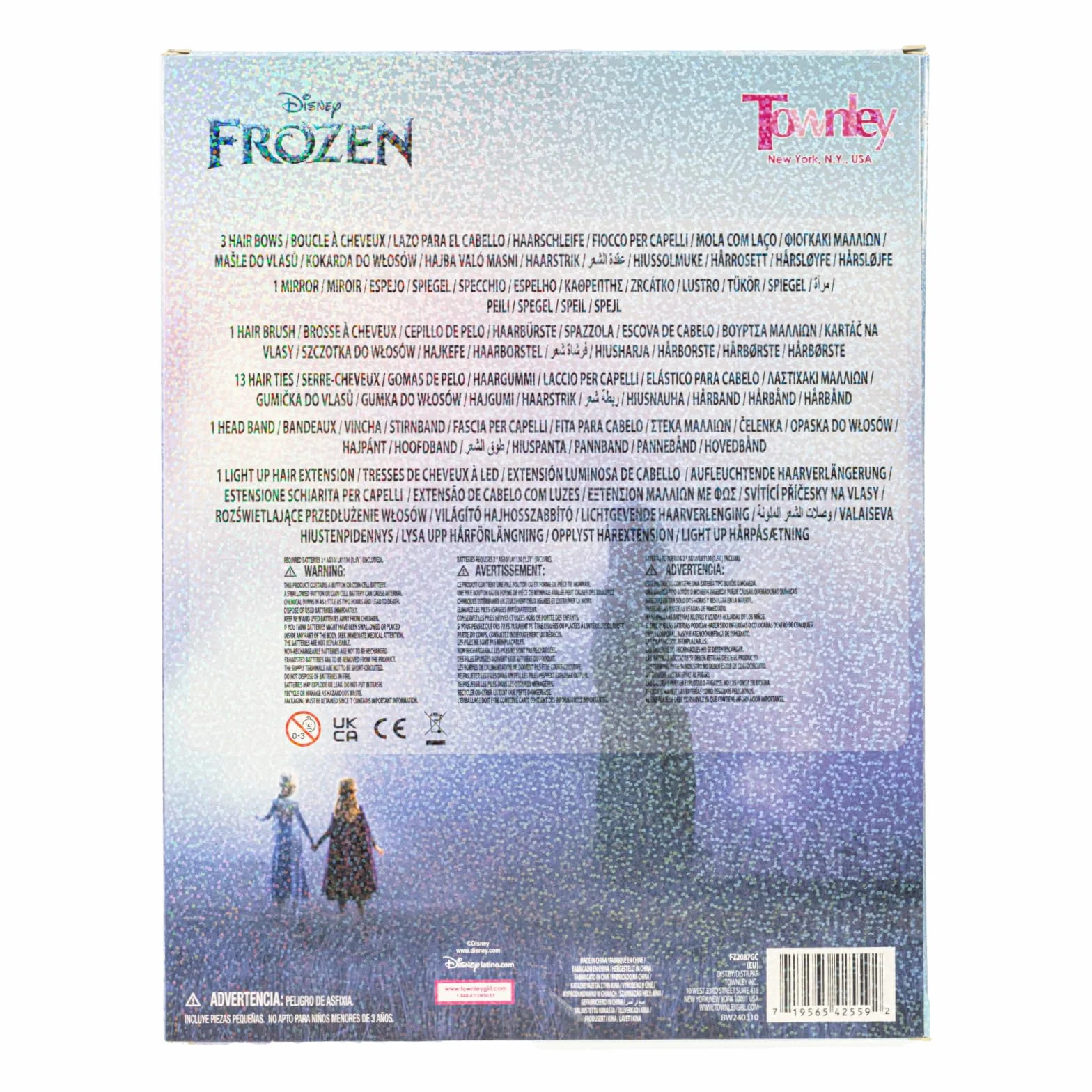 Frozen Akcesoria do Włosów Gumki, Spinki i Lusterko Dziewczynki