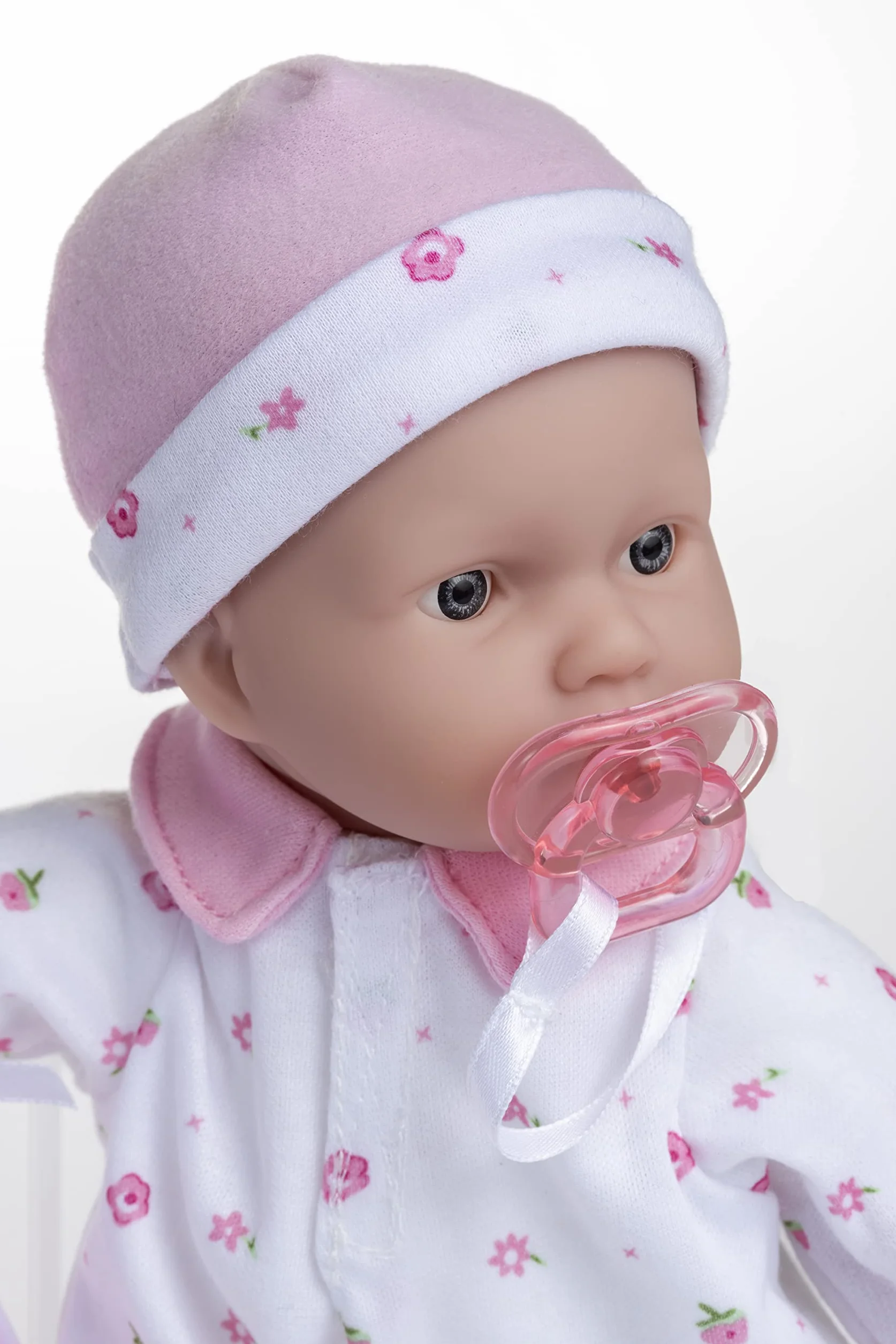 JC Toys La Baby kaukaska lalka niemowlęca, zestaw 28 cm, miękka lalka niemowlęca, nadająca się do prania, zdejmowany, różowy strój z czapką i kocem, dla dzieci w wieku od 12 miesięcy