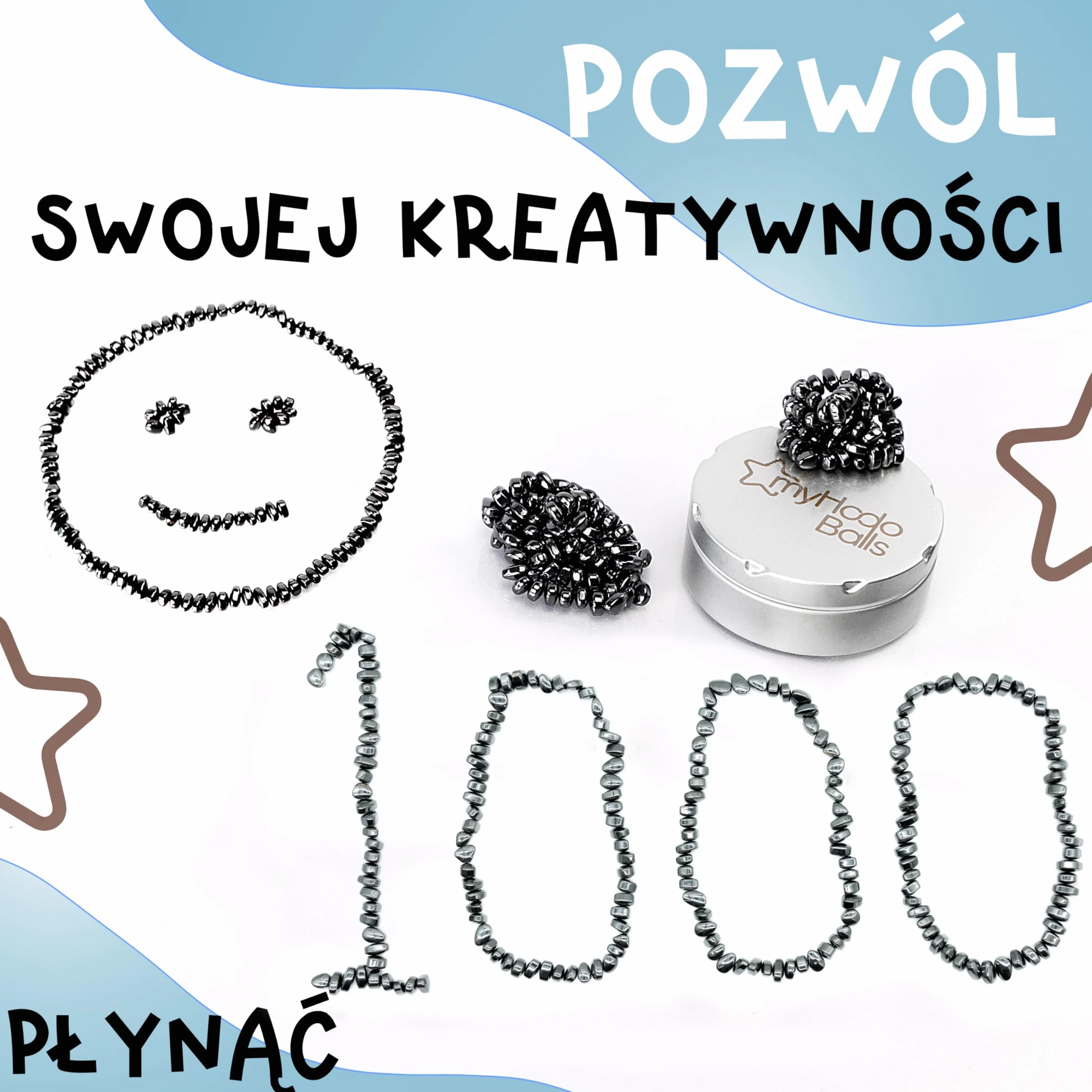 myHodo Crack Magnets Premium Set (1000+ sztuk, 5-7 mm) | Umiarkowana Siła | Oryginalny Pomysł na Prezent | Gadżet Haptyczny na Biurko | Mini Magnesy do ASMR, Relaksu i Koncentracji