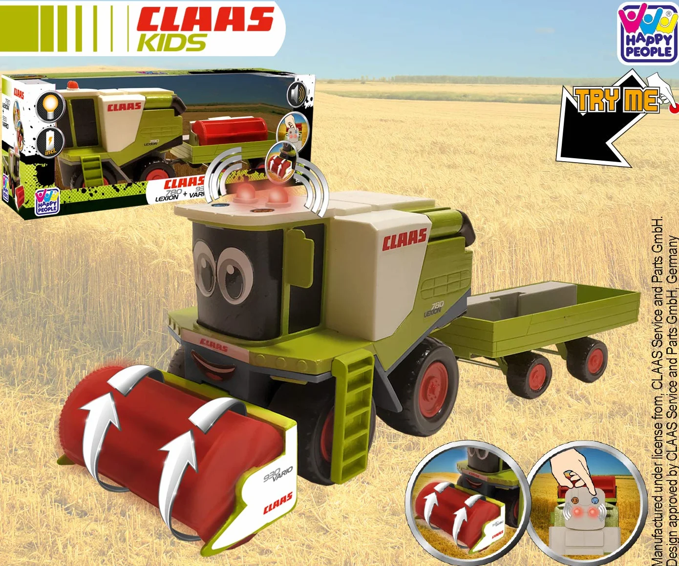 Happy People L&S 34542 CLAAS KIDS Lexion 780 kombajn zbożowy + hak tnący - ze światłem i dźwiękiem