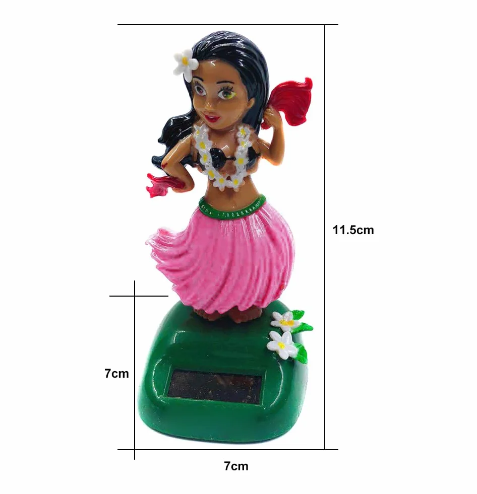 Tańcząca figurka solarna Hula Girl, kołysząca się figurka, hawajska figurka dziewczynki, na deskę rozdzielczą, ornamenty, lalka, kołysząca się głową, zabawka, dekoracja na parapet, samochód, biuro
