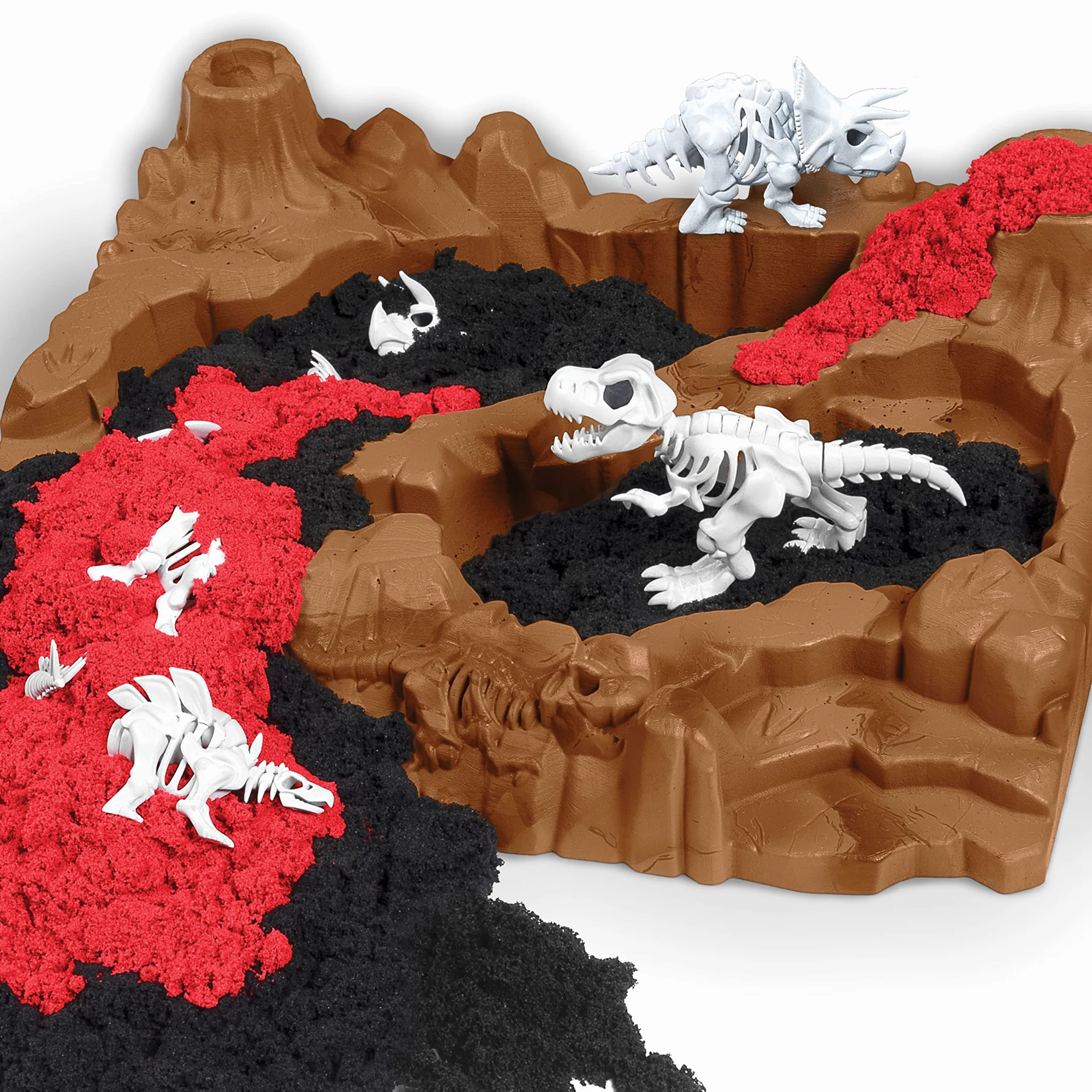 Kinetic Sand 6055874 - Wykopalisko Dinozaurów, Piasek Kinetyczny Z 10 Ukrytymi Akcesoriami ,3.0 Liczyć