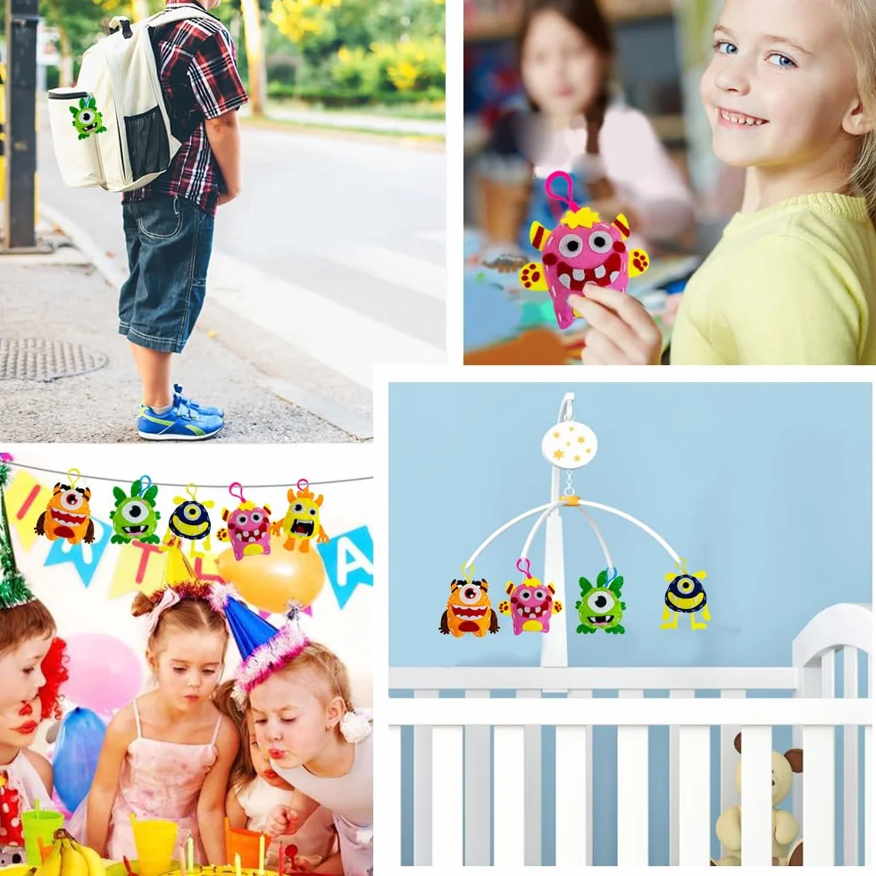 Cosysparks Zestaw do szycia dla dzieci, 5 sztuk DIY filcowe zestawy do szycia kreatywne kreatywne DIY edukacyjne śmieszne DIY zestaw do szycia rękodzieło prezent z narzędziami do szycia dla chłopców