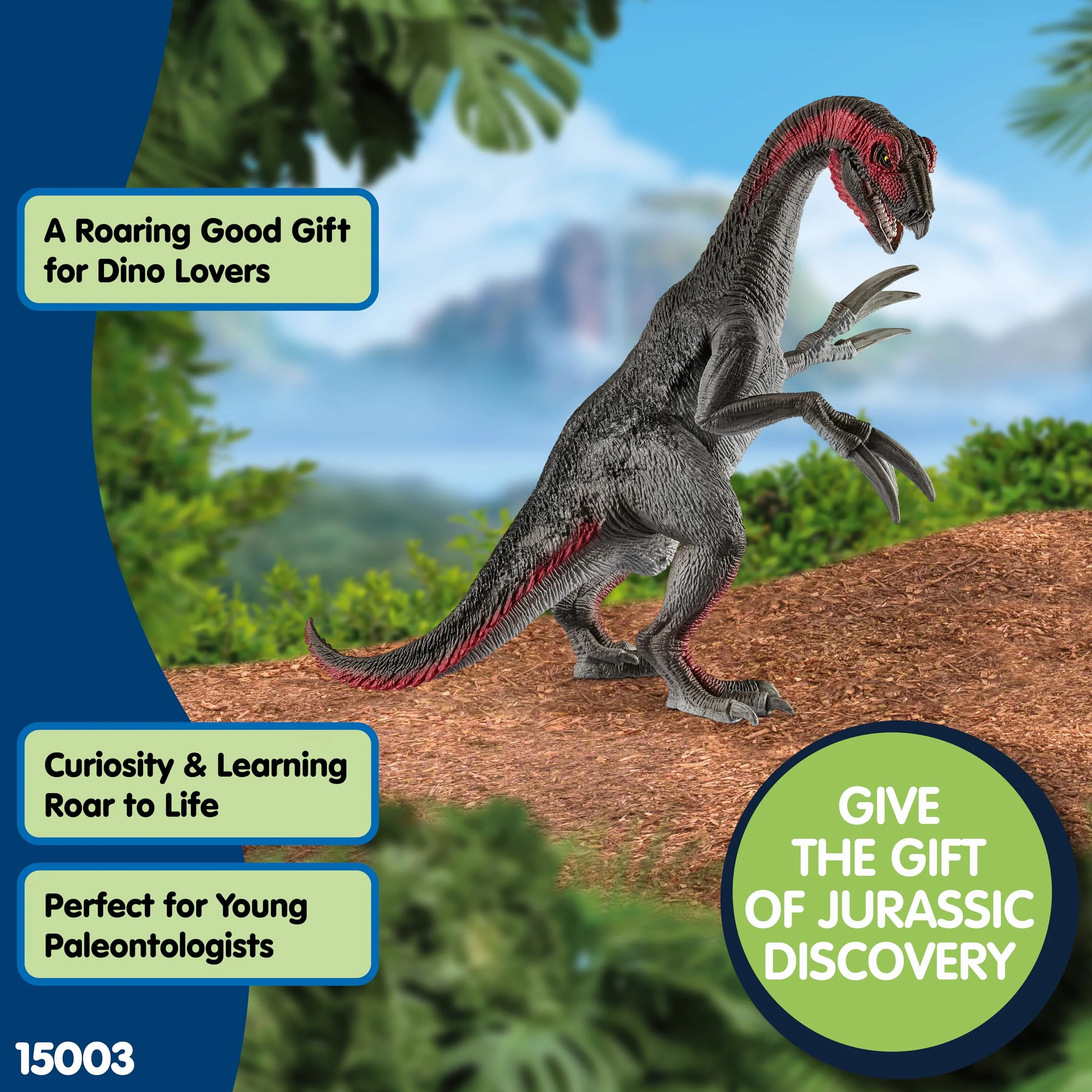 schleich DINOSAURS | Therizinozaur 15003 | Szczegółowa figurka dinozaura z ruchomą szczęką i łapami | Prezent dla dzieci | Od 3 lat | 20 × 14 × 20 cm