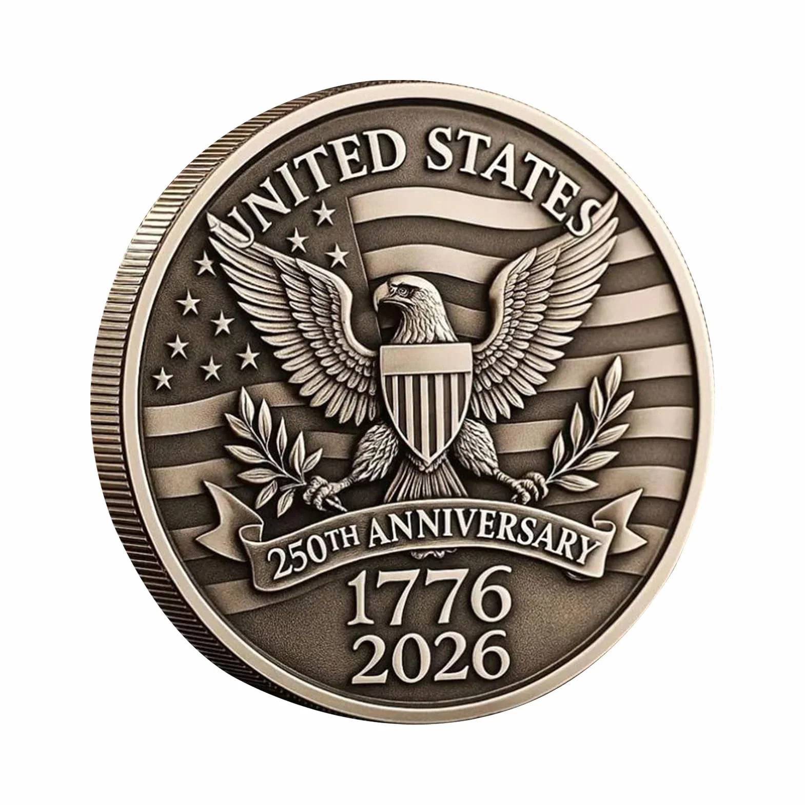 Marine Corps Challenge Coin Commemorative 3D Artistic Design Collectible Award Antique Gold Finish