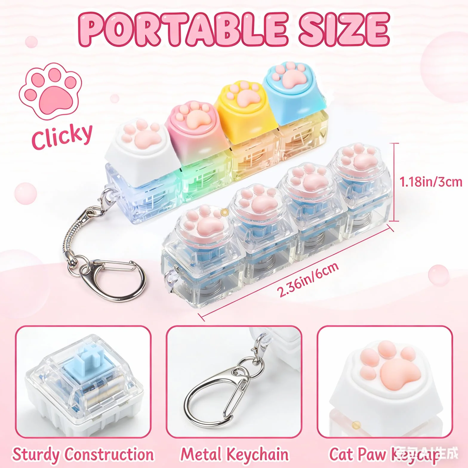 2 sztuki klawiatury Fidget zabawki, antystresowe zabawki na klawiatury, klawiatura antystresowa Clicker, antystresowa dla dorosłych łagodzi stres czas