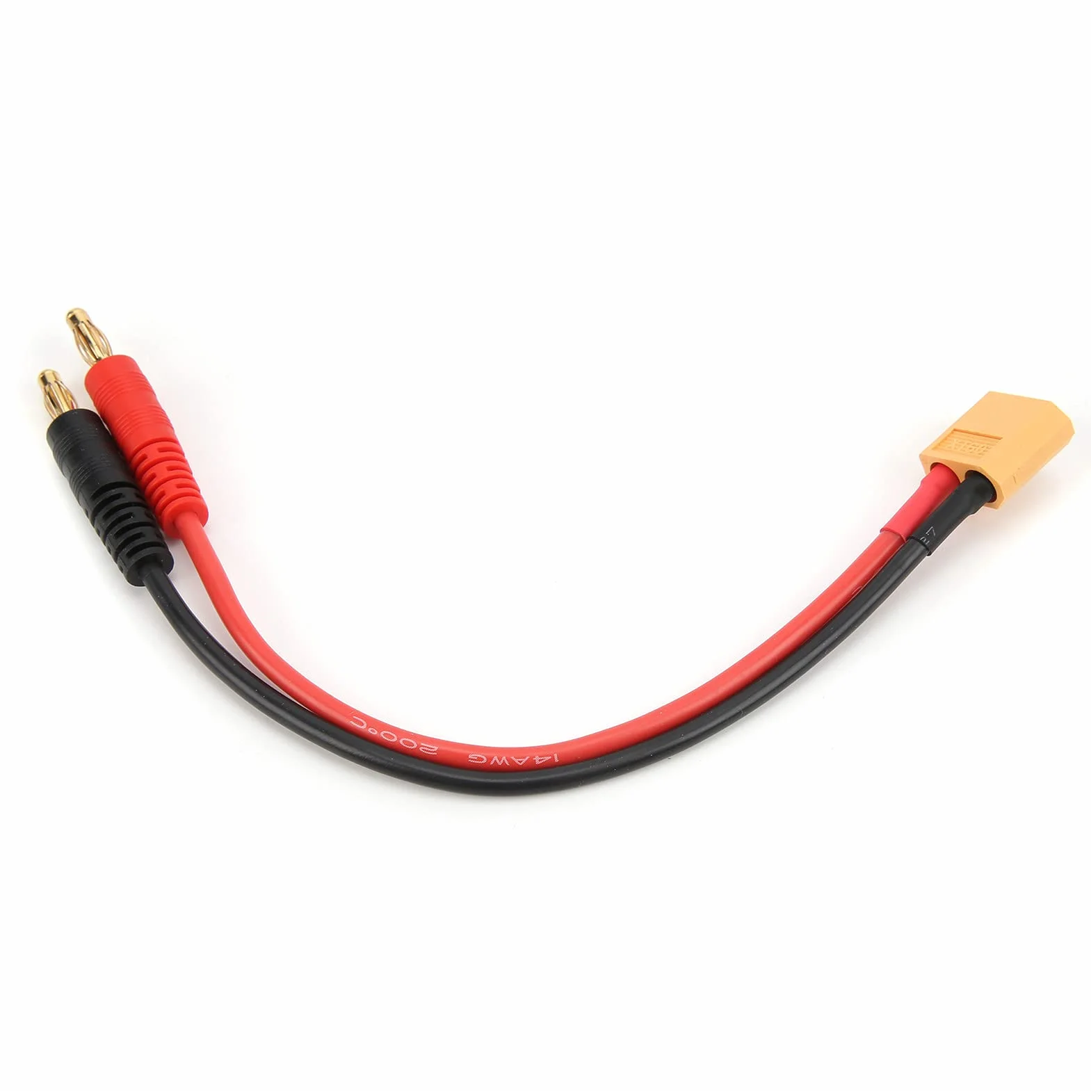 Kabel do ładowarki RC Lipo XT60 4mm Wtyk Bananowy 14AWG Silikonowy