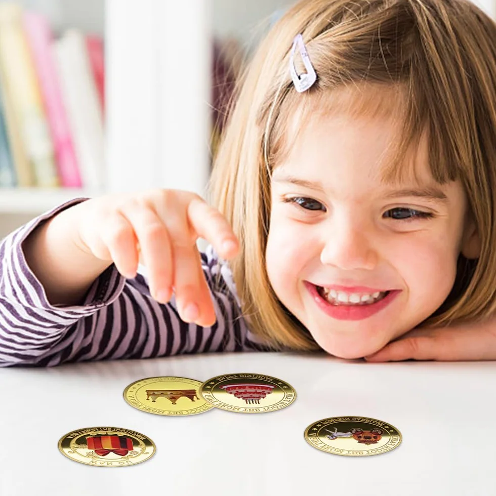 12 sztuk monet z wróżką zębową, monety Tooth Fairy z różnymi wzorami, pamiątki dla dzieci z zgubionymi zębami, prezenty dla chłopców i dziewczynek