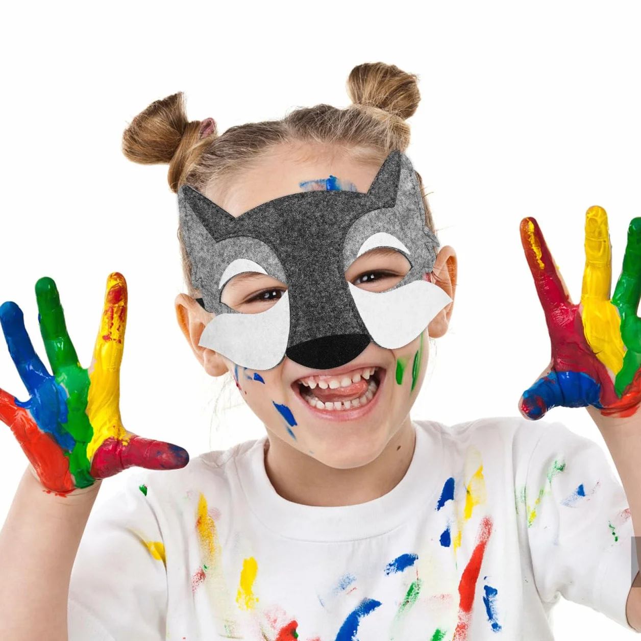 STOBOK Wilk czuł pół zwierzęcia maskarada, do cosplay, rekwizyty do kostiumu, akcesoria na Halloween, Boże Narodzenie, dekoracja, na imprezę, 3 sztuki