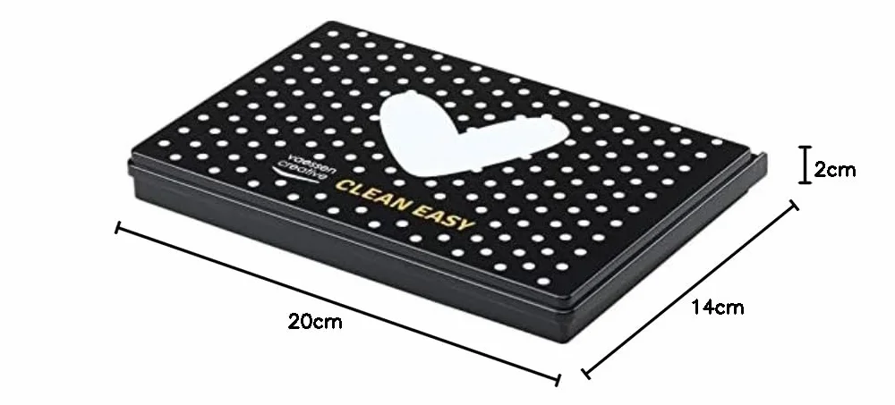 Vaessen 1009-001 Creative Easy, podkładka do czyszczenia czystych i przylegających, pieczątek gumowych i nie tylko, czarna, 14 cm x 20 cm x 2 cm