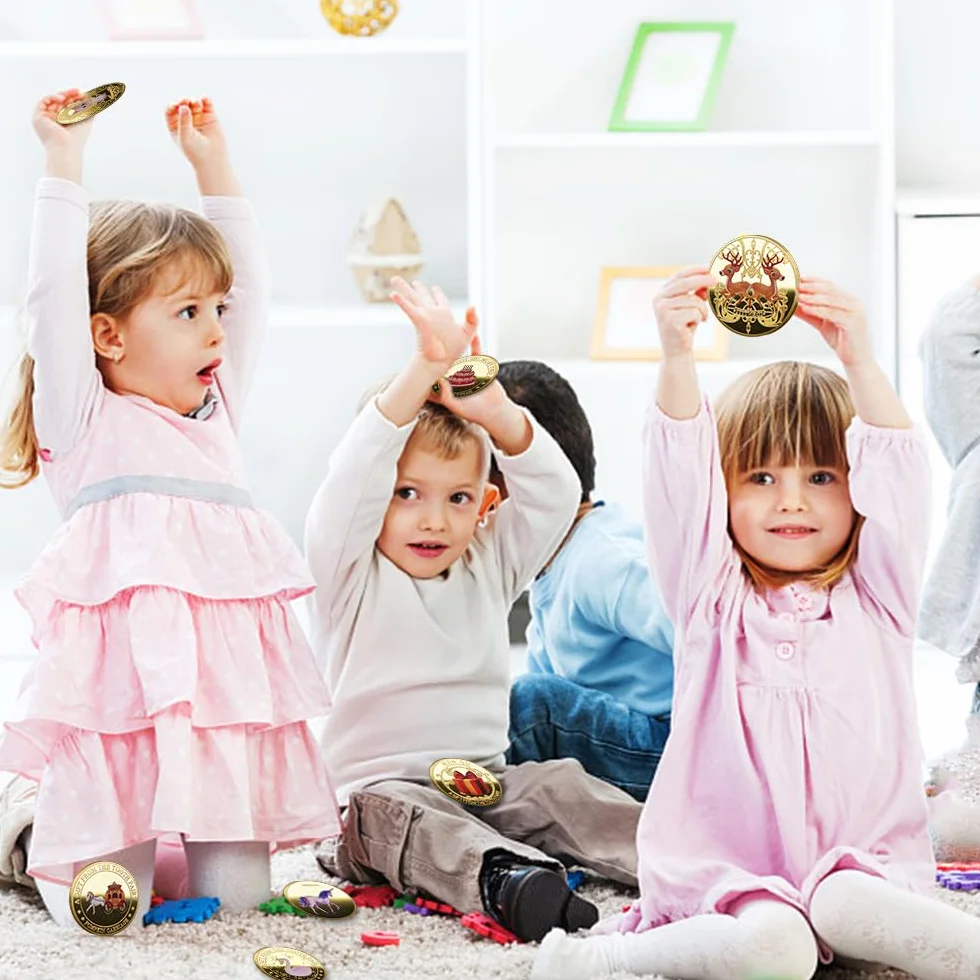 12 sztuk monet z wróżką zębową, monety Tooth Fairy z różnymi wzorami, pamiątki dla dzieci z zgubionymi zębami, prezenty dla chłopców i dziewczynek