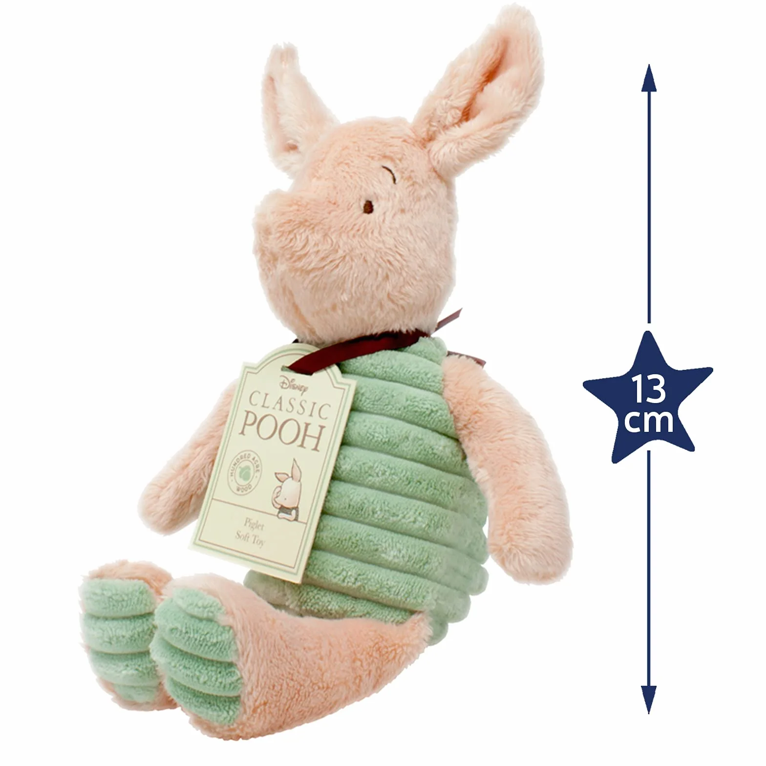 Official Disney Classic Winnie the Pooh & Friends Piglet - Soft Plush - Baby Gifts - Teddy Bear - Soft Toy by Rainbow Designs