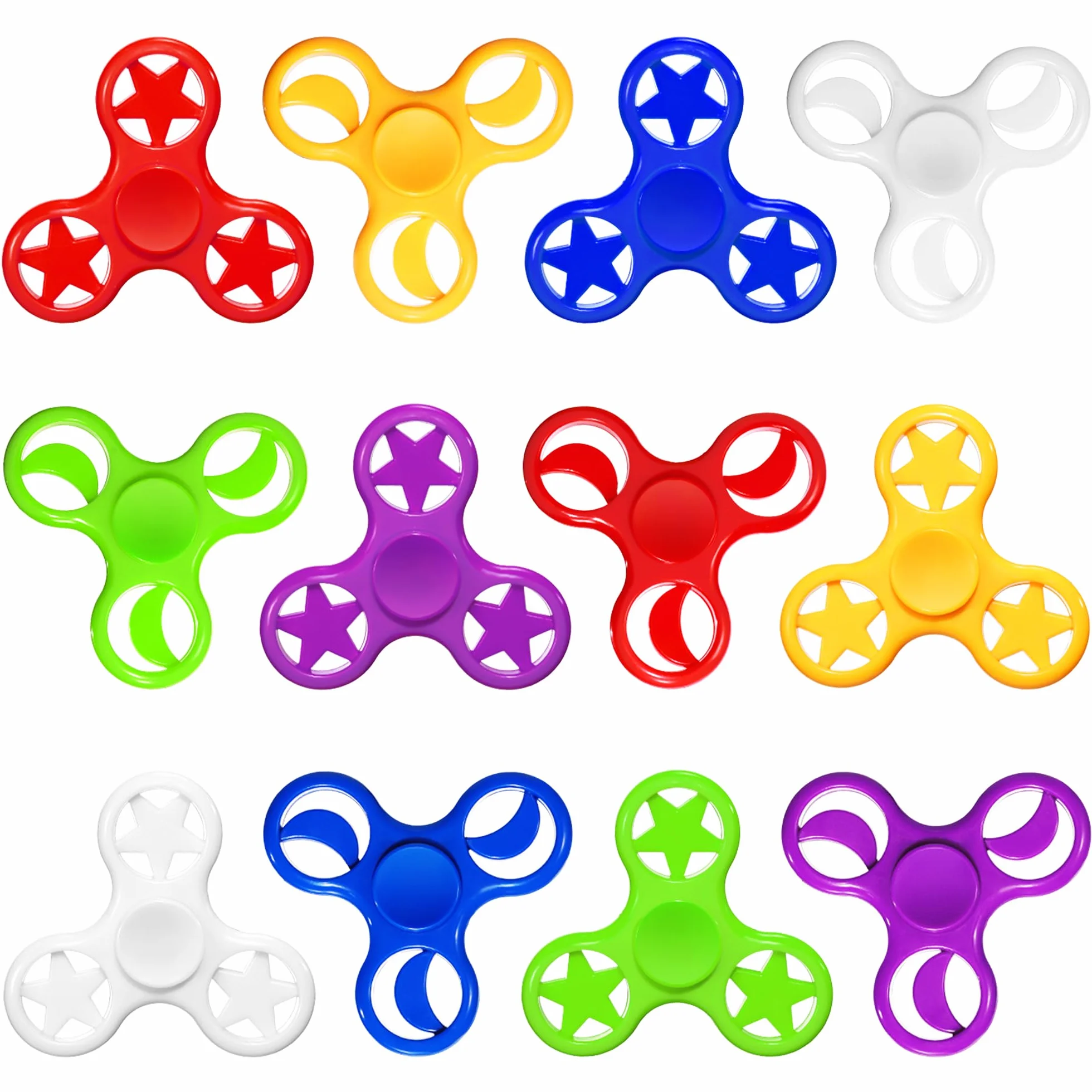 SCIONE Zestaw 12 Fidget Spinnerów - Kolorowe Spinnery Ręczne Antystresowe dla Dzieci i Dorosłych