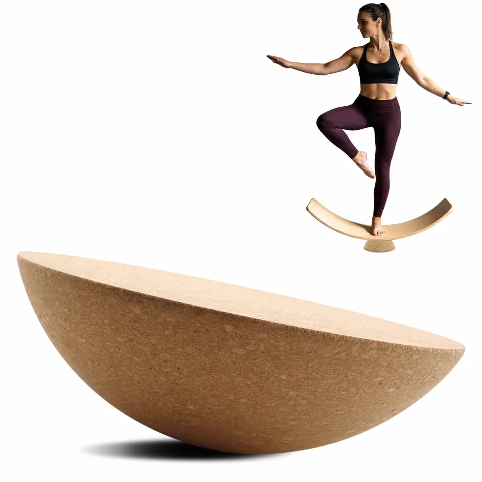 Półkula balansowa z korka, półkula, średnica 15 cm, półkula korkowa z litego korka, do jogi, fitnessu, sportów na desce, surfingu, naturalnego materiału ekologicznego