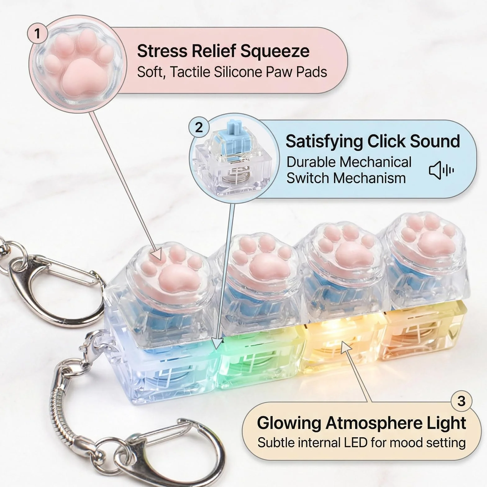 2 sztuki klawiatury Fidget zabawki, antystresowe zabawki na klawiatury, klawiatura antystresowa Clicker, antystresowa dla dorosłych łagodzi stres czas