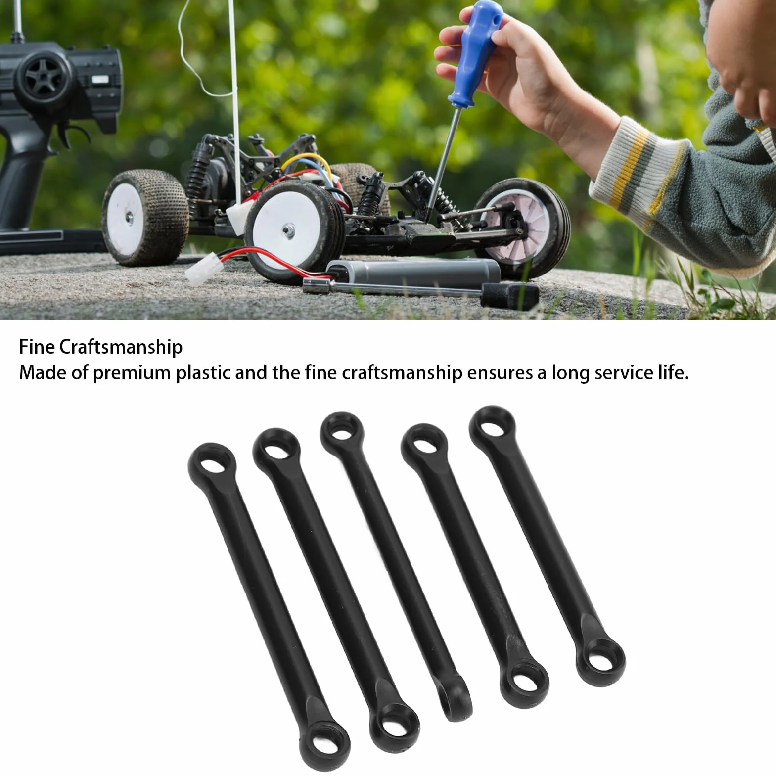Drążek ściągający samochodu RC, plastikowy drążek ściągający samochodu RC, drążek ściągający do samochodu RC 1/12, drążek kierowniczy do samochodu zdalnie sterowanego 124008,