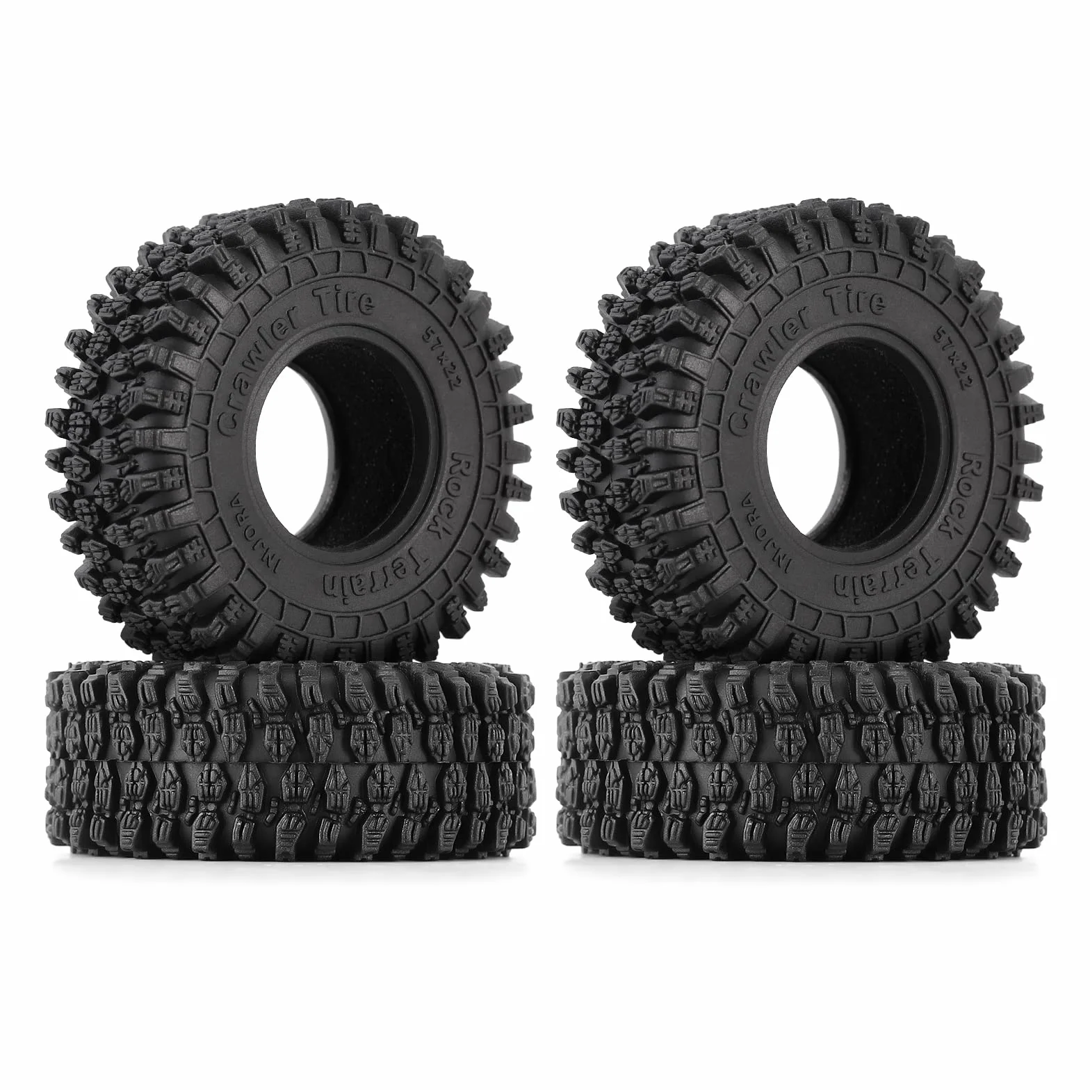INJORA 1.0 opony-S5 super miękkie lepkie opony gąsienicowe 57 * 22 mm do TRX4M Axial AX24 SCX24 FCX24 Enduro24 Upgrade, T1016