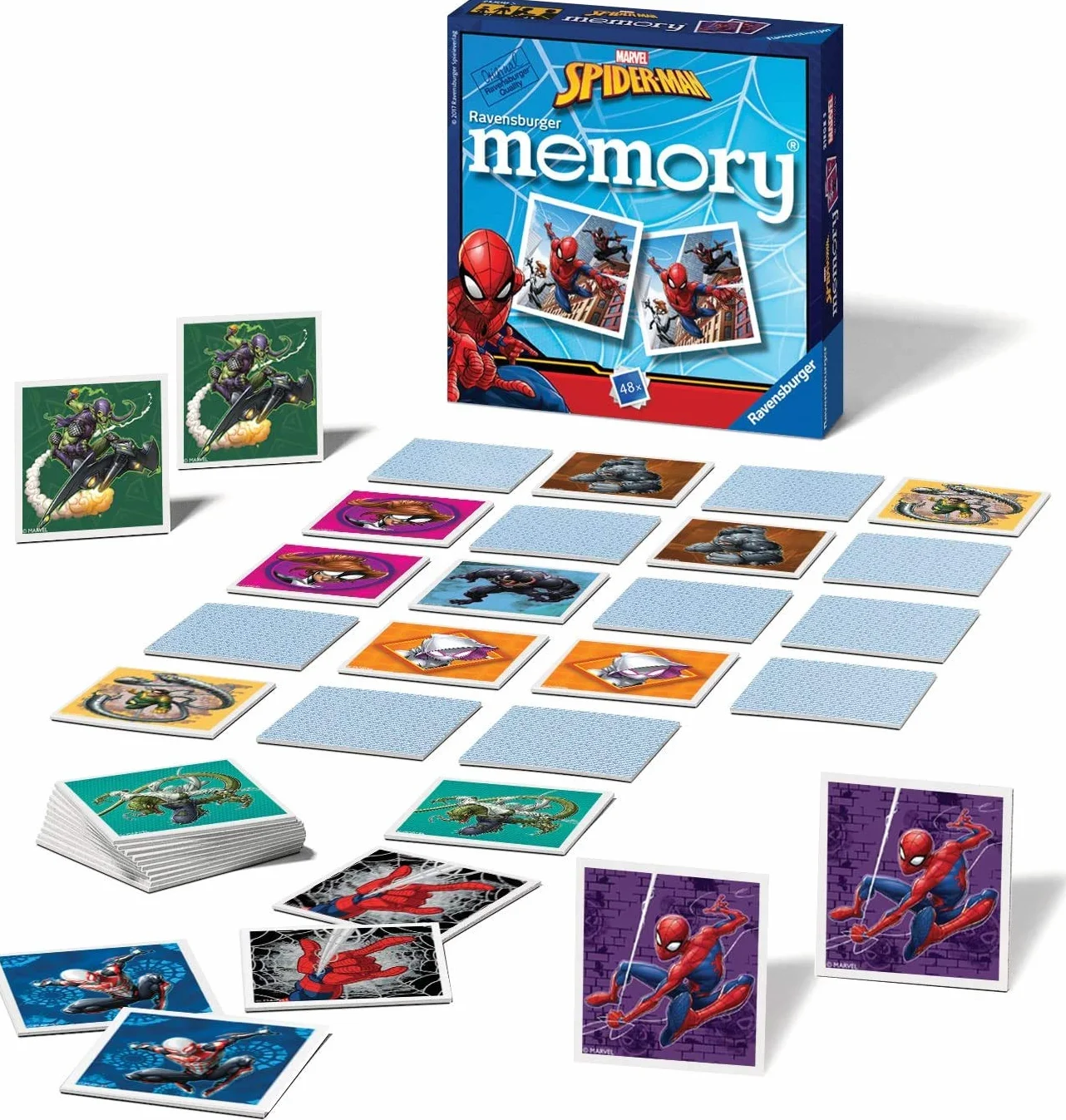 Ravensburger Marvel Spiderman Mini Memory Game - Matching Picture Snap Pairs Game For Kids Age 3 Years and Up
