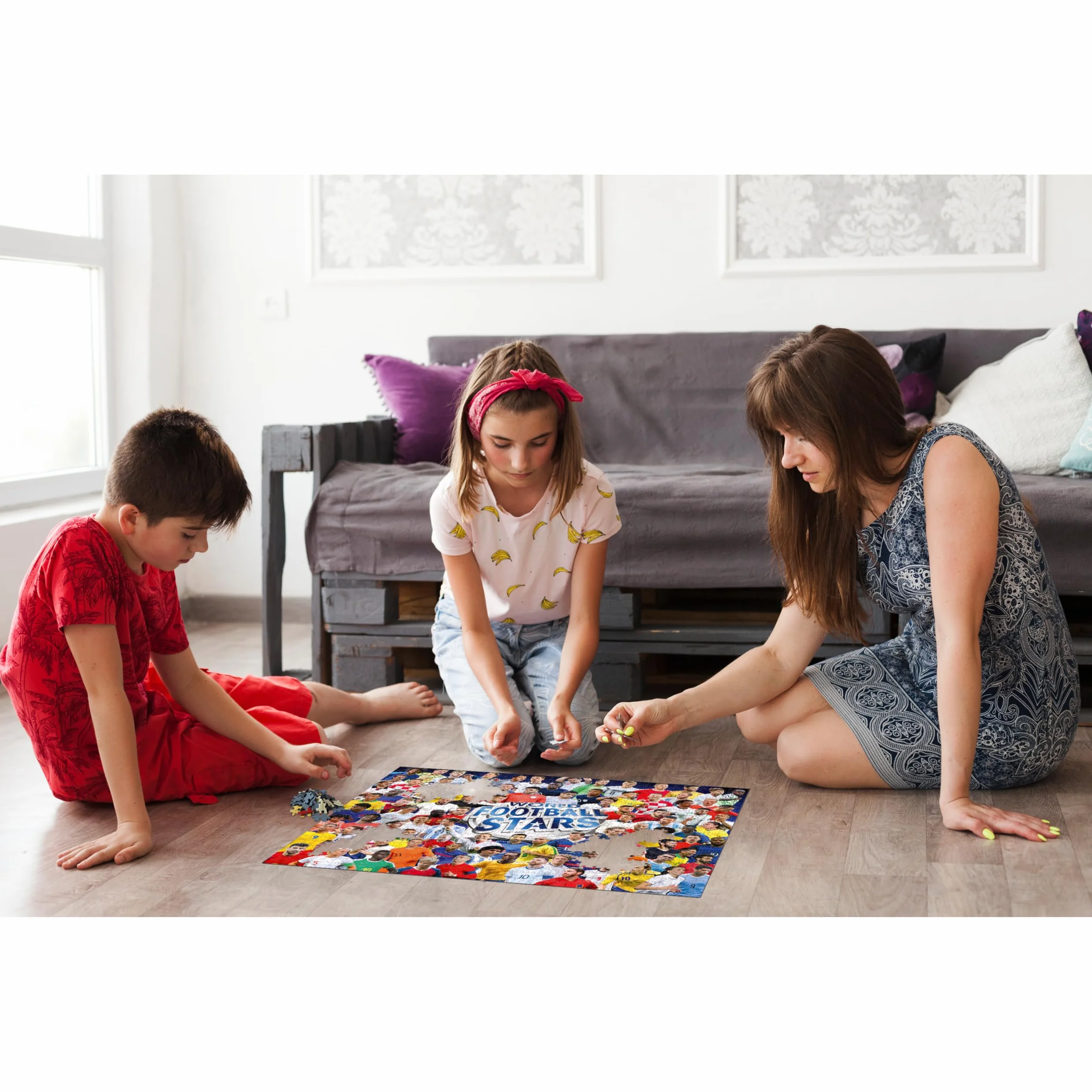 Winning Moves Puzzle World Football Stars 1000 elementów – puzzle piłkarskie, gwiazdy futbolu, wysoka jakość, dla dorosłych i młodzieży