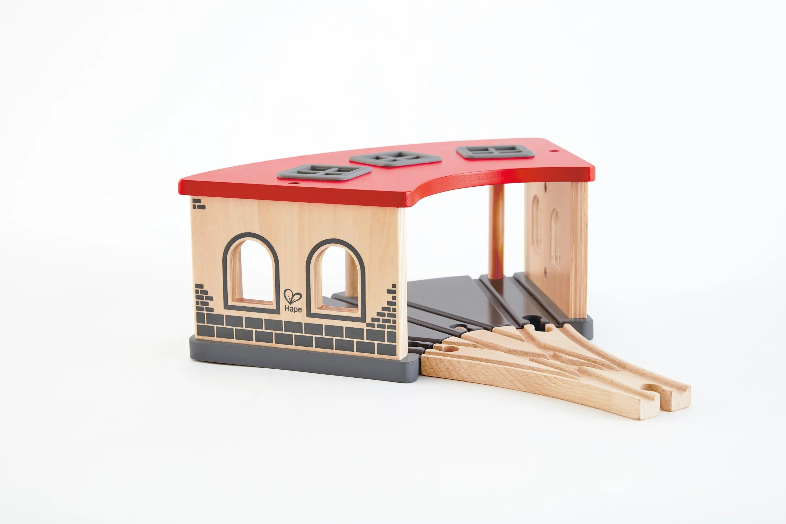 Hape E3704 duża szopa silnikowa - drewniane akcesoria do torów kolejowych