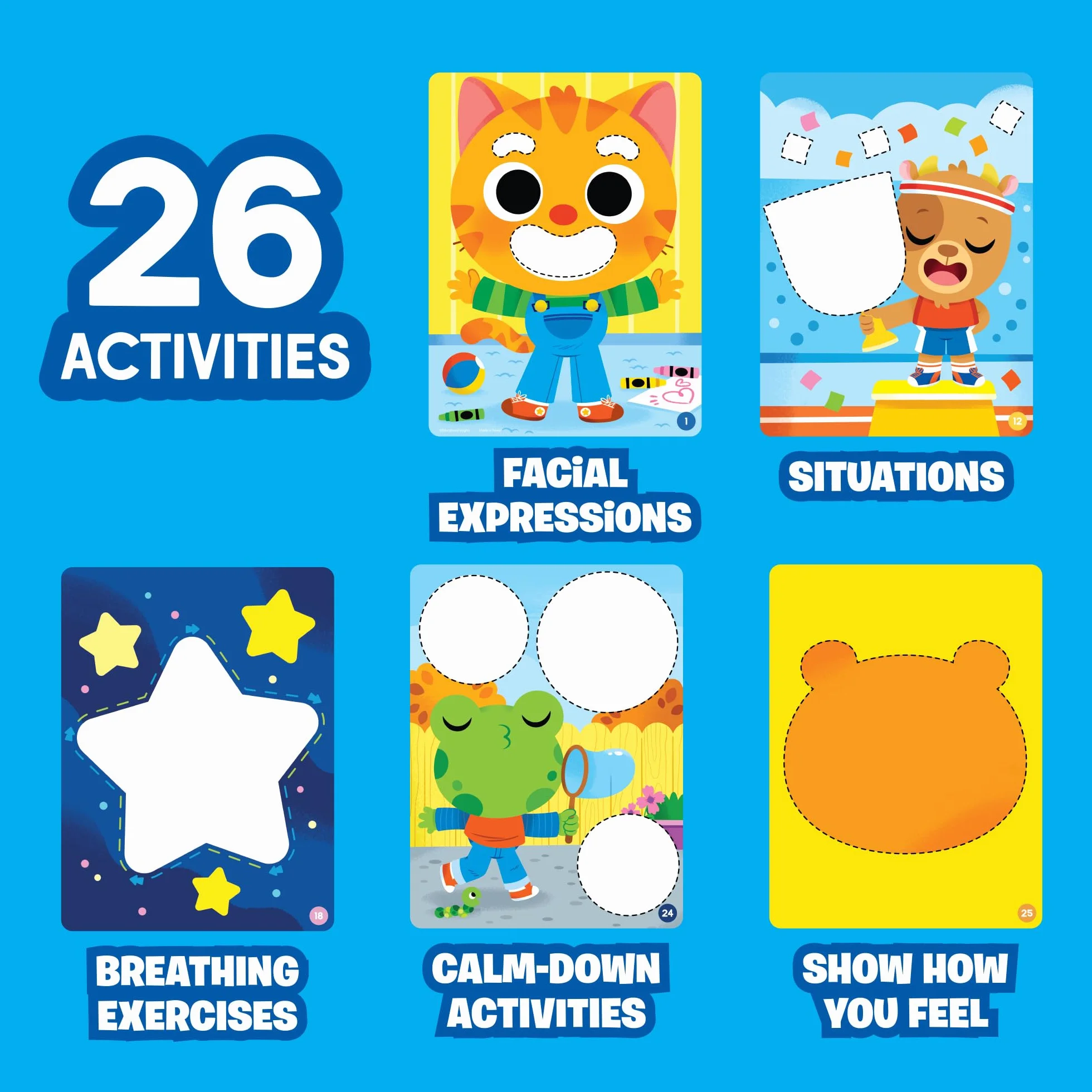 Learning Resources EI-2037 pianka do zabawy, kształty, odkrywanie uczuć, od 3 lat, 26 aktywności, zabawka emocjonalna dla dzieci, gra sensoryczna, zabawka edukacyjna SEL, multi