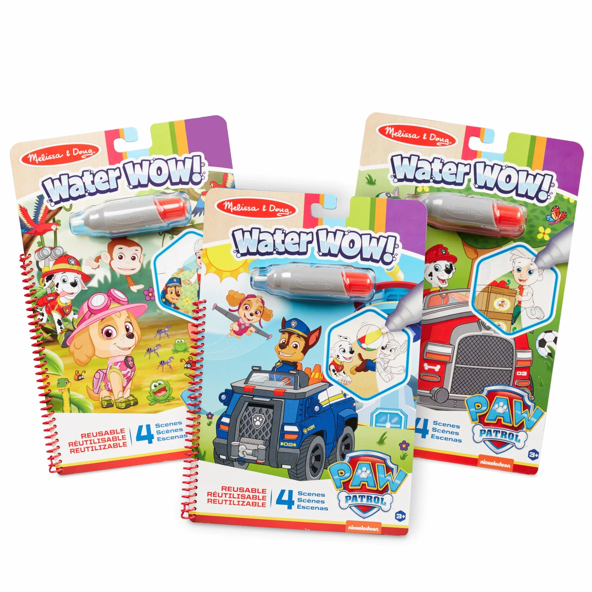 Melissa & Doug PAW Patrol Water Wow! kolorowanka wodna z Skye, Chase & Marshall | zestaw Tablice do kolorowania wielokrotnego użytku | zabawka podróżna | 3+ | prezent dla chłopca lub dziewczynki