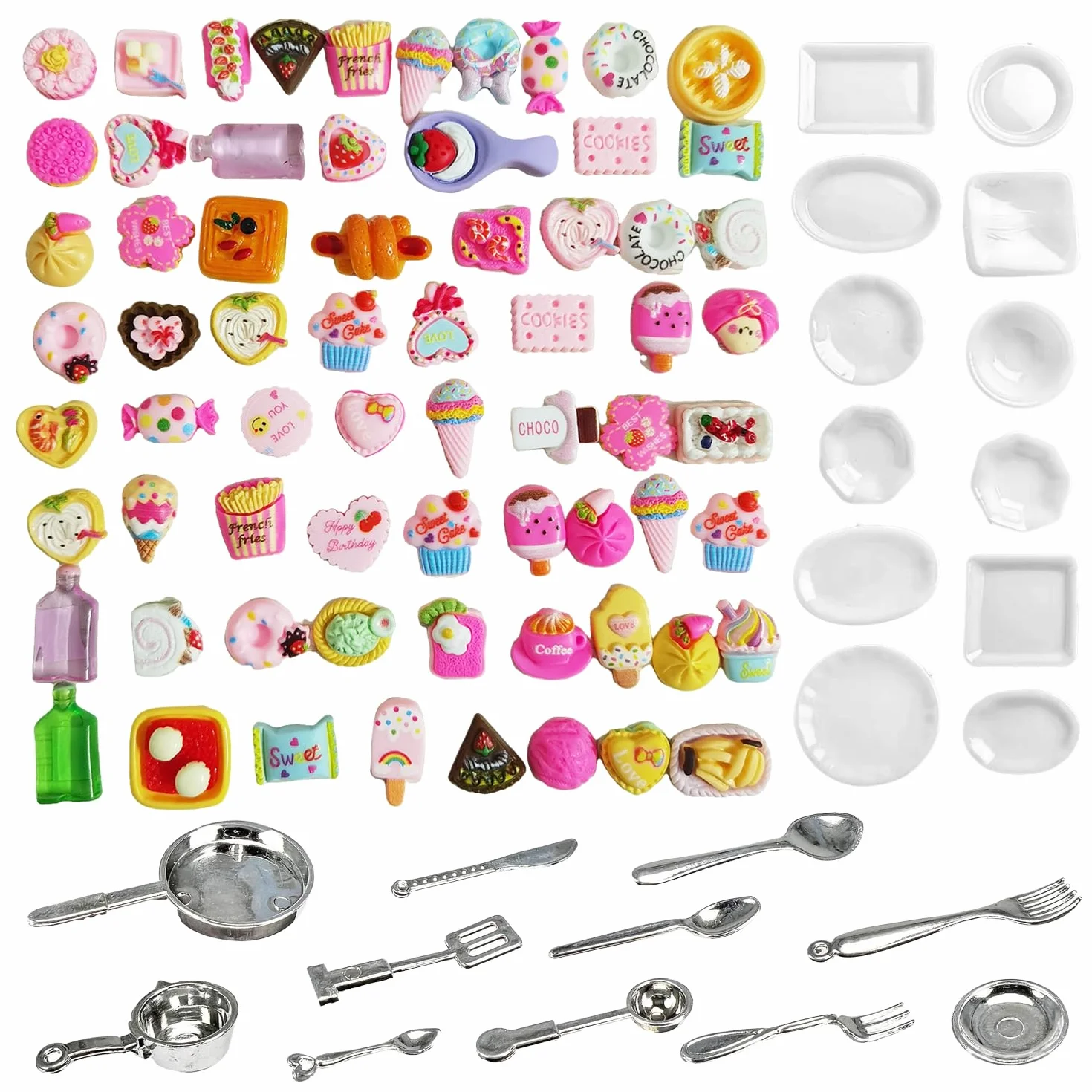 150 sztuk mini potraw mini jedzenie miniaturowe jedzenie zabawka do jedzenia miniaturowe zabawki spożywcze (styl losowy), idealny do dekoracji miniaturowych kuchni i domków dla lalek