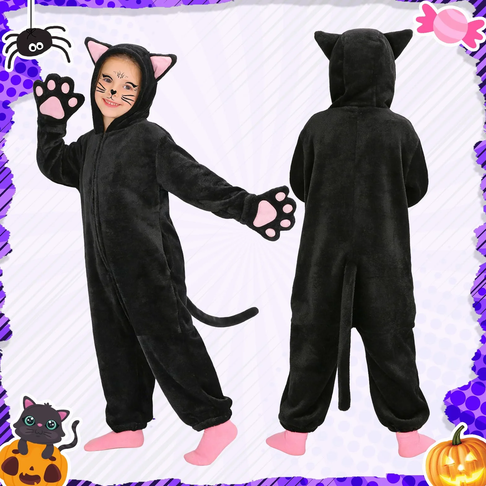 Kostium zwierzęcy dla dzieci kostium kot lampart dalmatyńczyk żaba kombinezon ze zwierzętami, karnawał, Halloween, dziewczynka, chłopiec