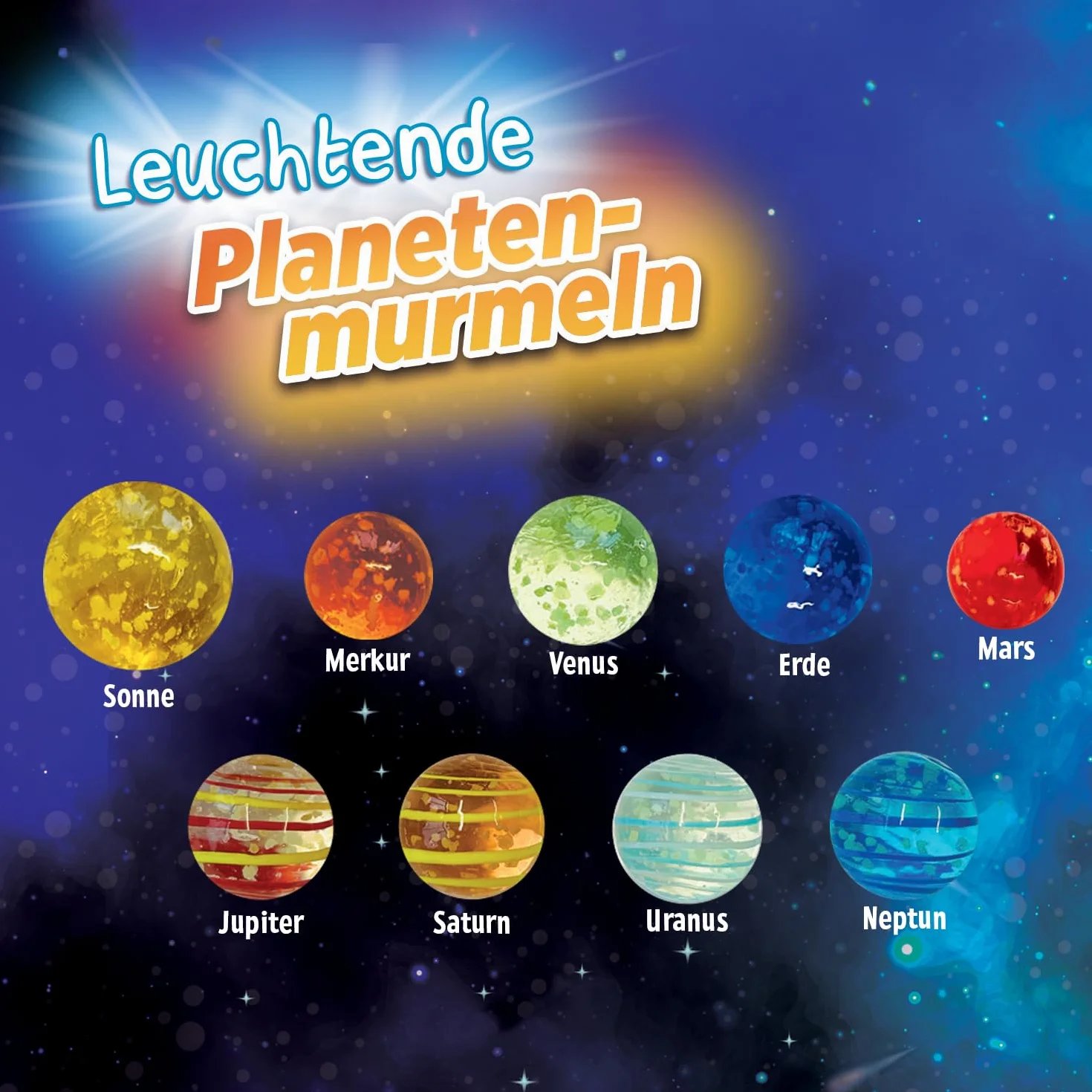 moses. Świecące kulki planetarne, klasyk gier dla dzieci, 9 świecących w nocy szklanych kul w zestawie, szklane kulki do zabawy wewnątrz i na zewnątrz, upominek na urodziny dziecka, Wielkanoc,