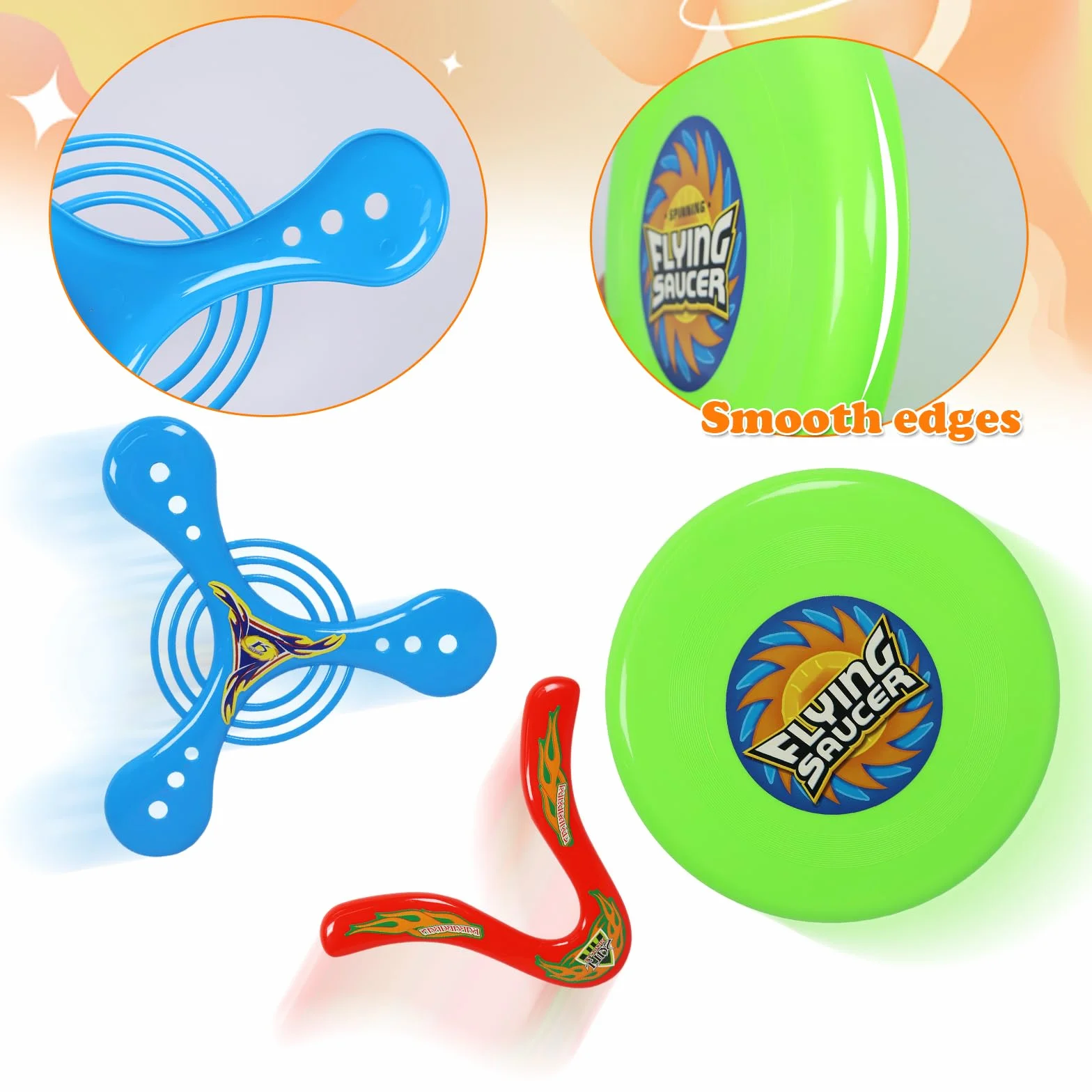 6 sztuk boomerang, bumerang dziecko, frisbee dziecko, zabawki sportowe typu boomerang, losowy kolor, pierścień frisbee