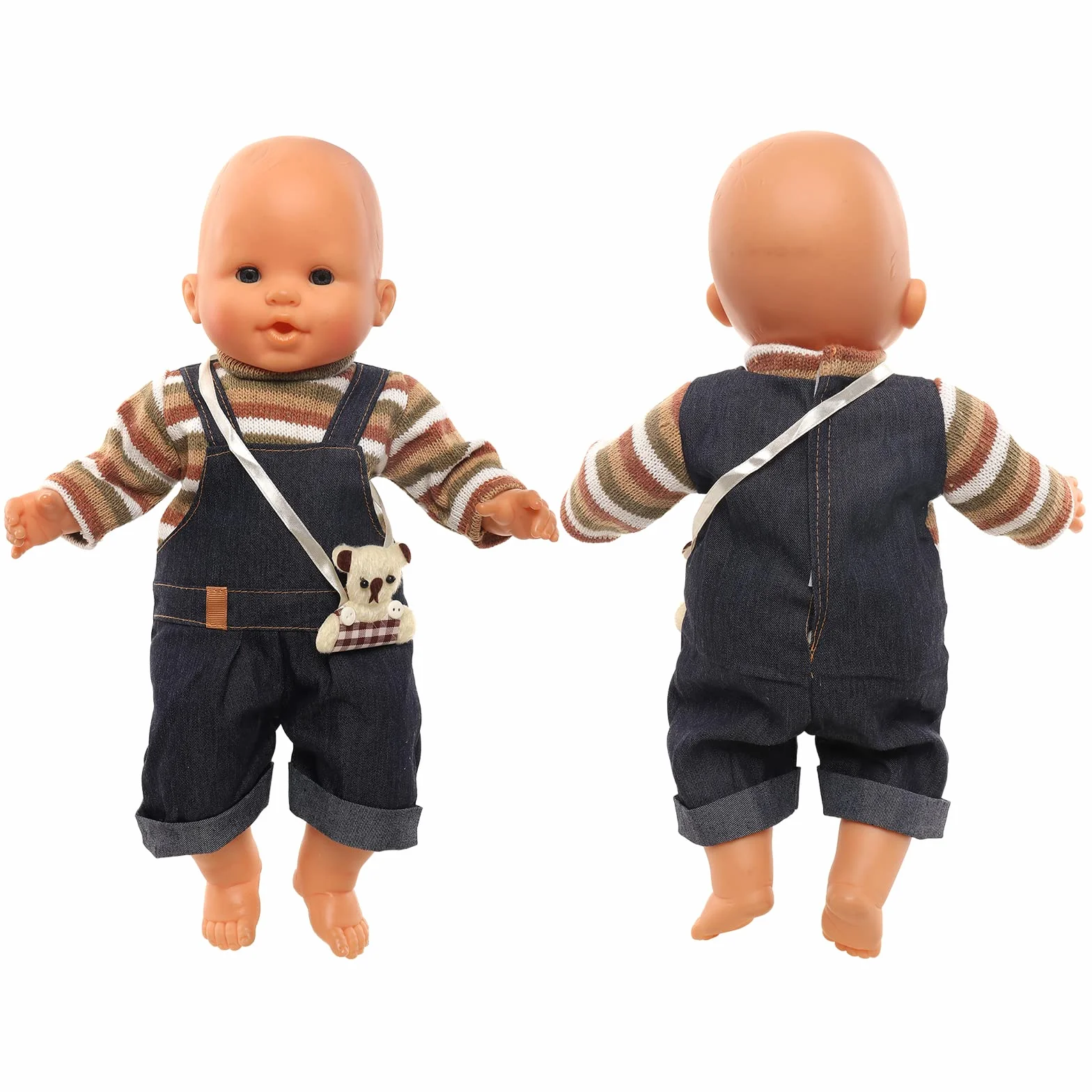 Miunana Słodkie ubranka dla lalek 35-43 cm, ubranka dla lalki, ubrania dla lalek (brązowe)