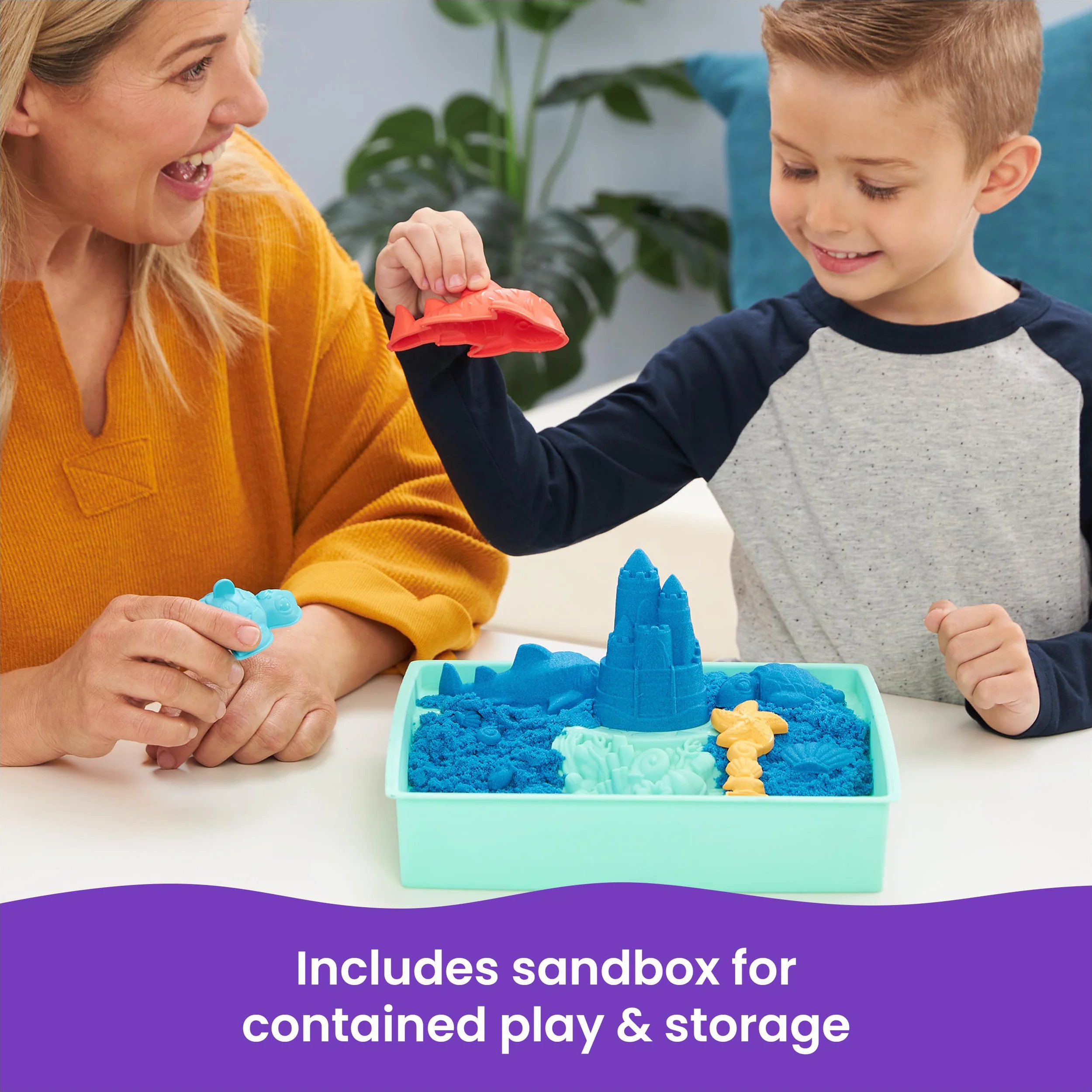 Kinetic Sand - Zestaw piaskownica. Niebieski piasek do zabawy