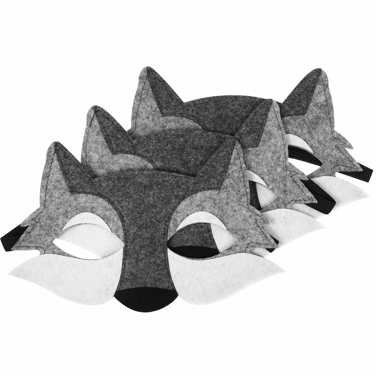 STOBOK Wilk czuł pół zwierzęcia maskarada, do cosplay, rekwizyty do kostiumu, akcesoria na Halloween, Boże Narodzenie, dekoracja, na imprezę, 3 sztuki