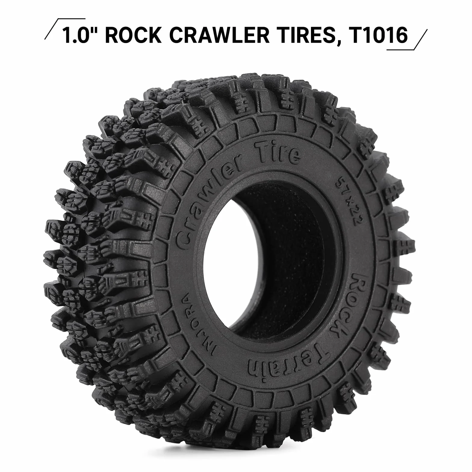 INJORA 1.0 opony-S5 super miękkie lepkie opony gąsienicowe 57 * 22 mm do TRX4M Axial AX24 SCX24 FCX24 Enduro24 Upgrade, T1016