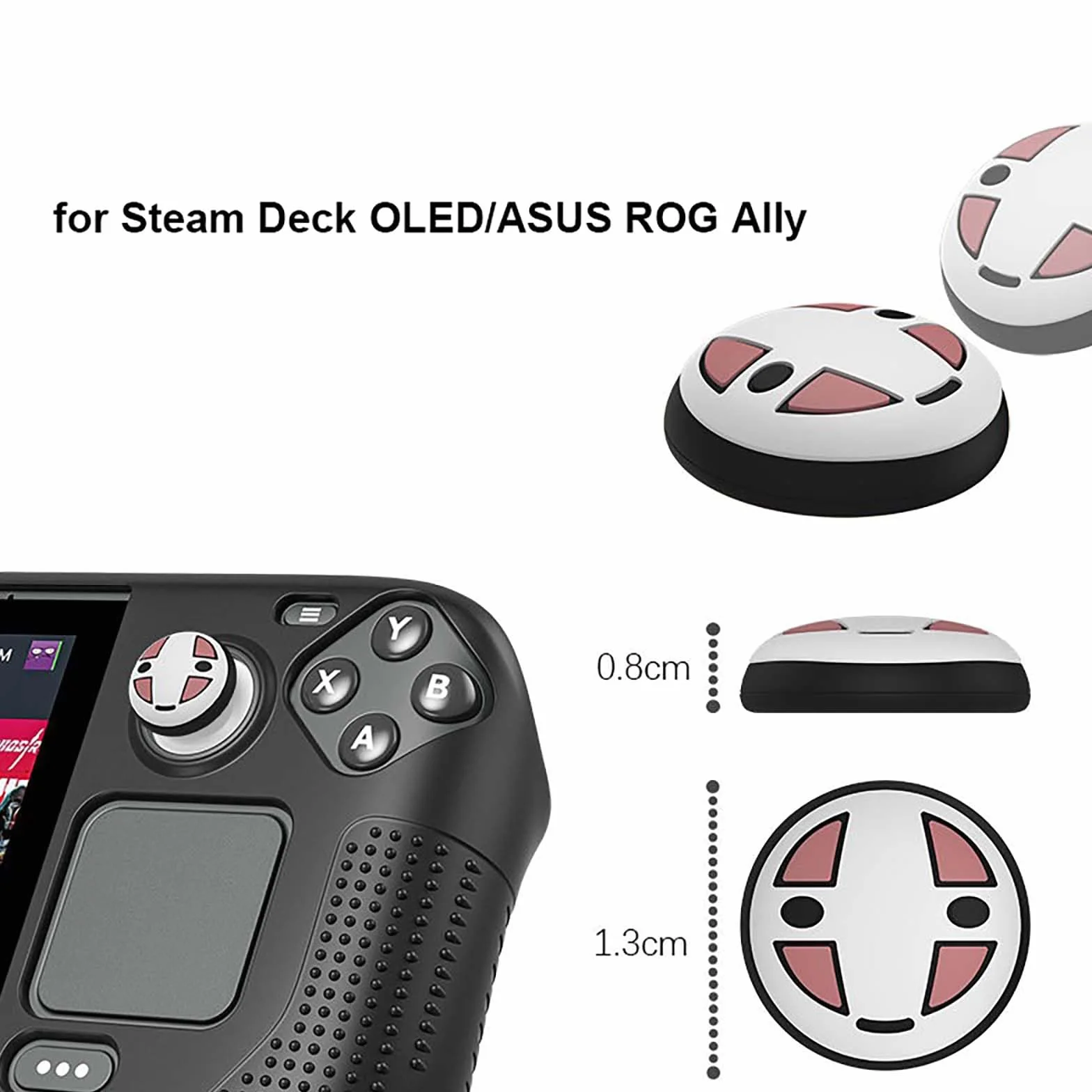 SEIAIYG Nakładki joystick do Steam Deck OLED/ASUS ROG Ally, silikonowe joystick Protector odporne na pot, antypoślizgowe, do Steam Deck OLED/ASUS ROG Ally Thumbstick Caps, akcesoria, białe (4 sztuki)