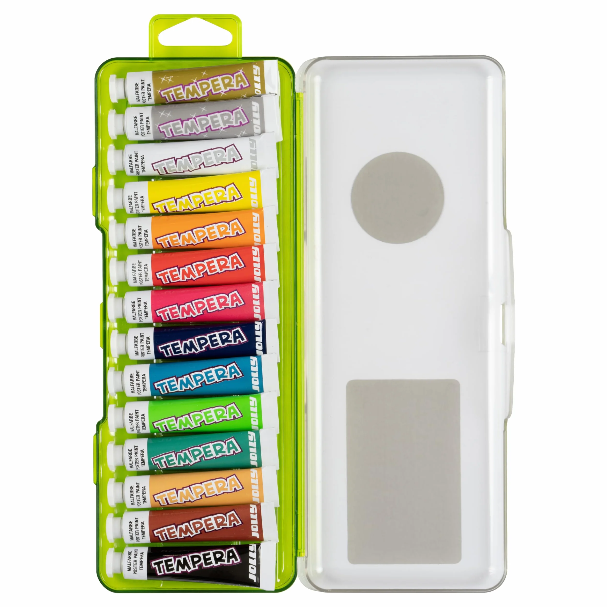 JOLLY Tempera farba | zestaw farb gwaszowych dla dzieci | farba szkolna | 14 tubek po 7,5 ml, 9341-0003, kolorowa, 105 ml