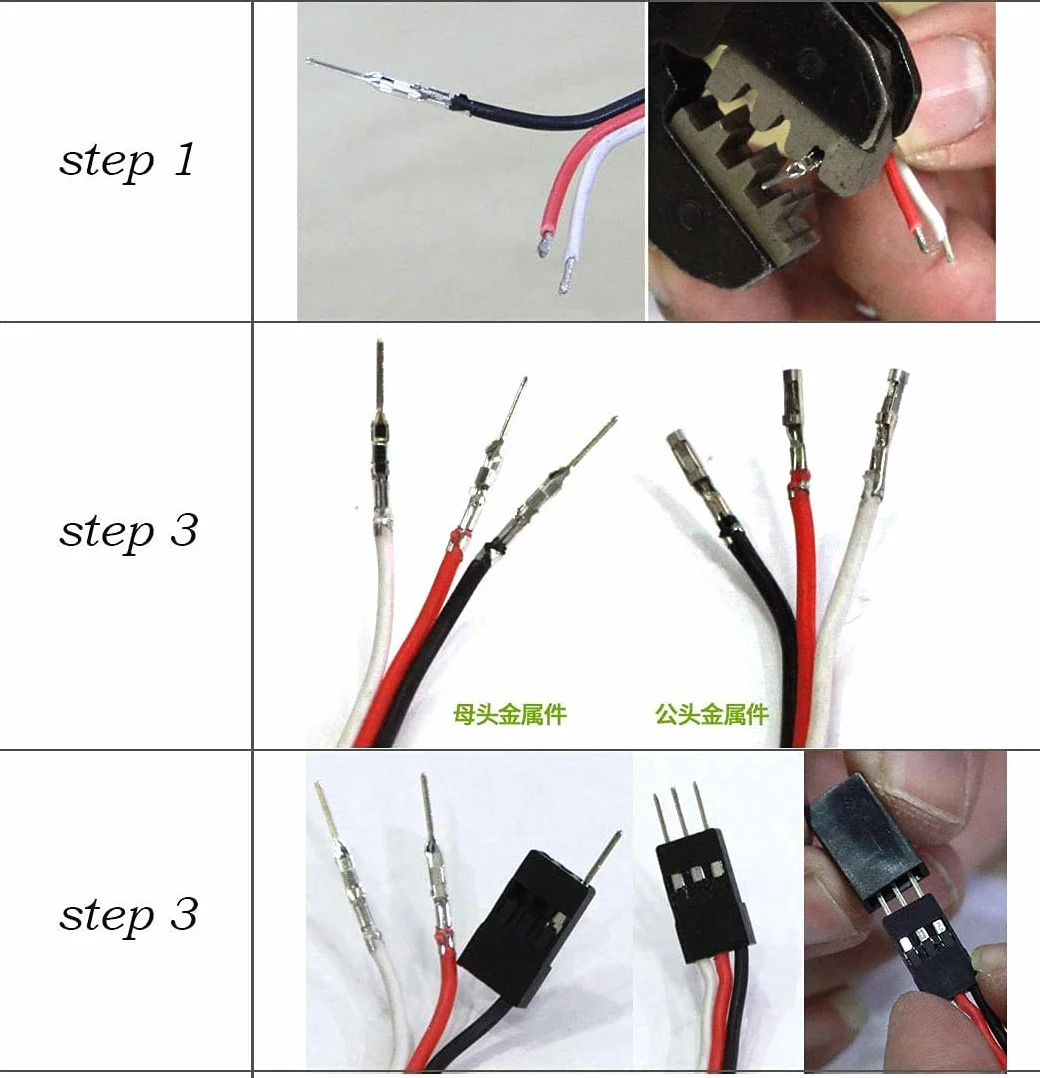 RUNCCI-YUN Zestaw 30 wtyków Servo Set, 3 Pin JR, męski męski wtyk typu Dupont + 2,54 mm męski męski wtyk Dupont, 5 m 3-pinowy kabel do serwerwy Futaba Style Servo Connector