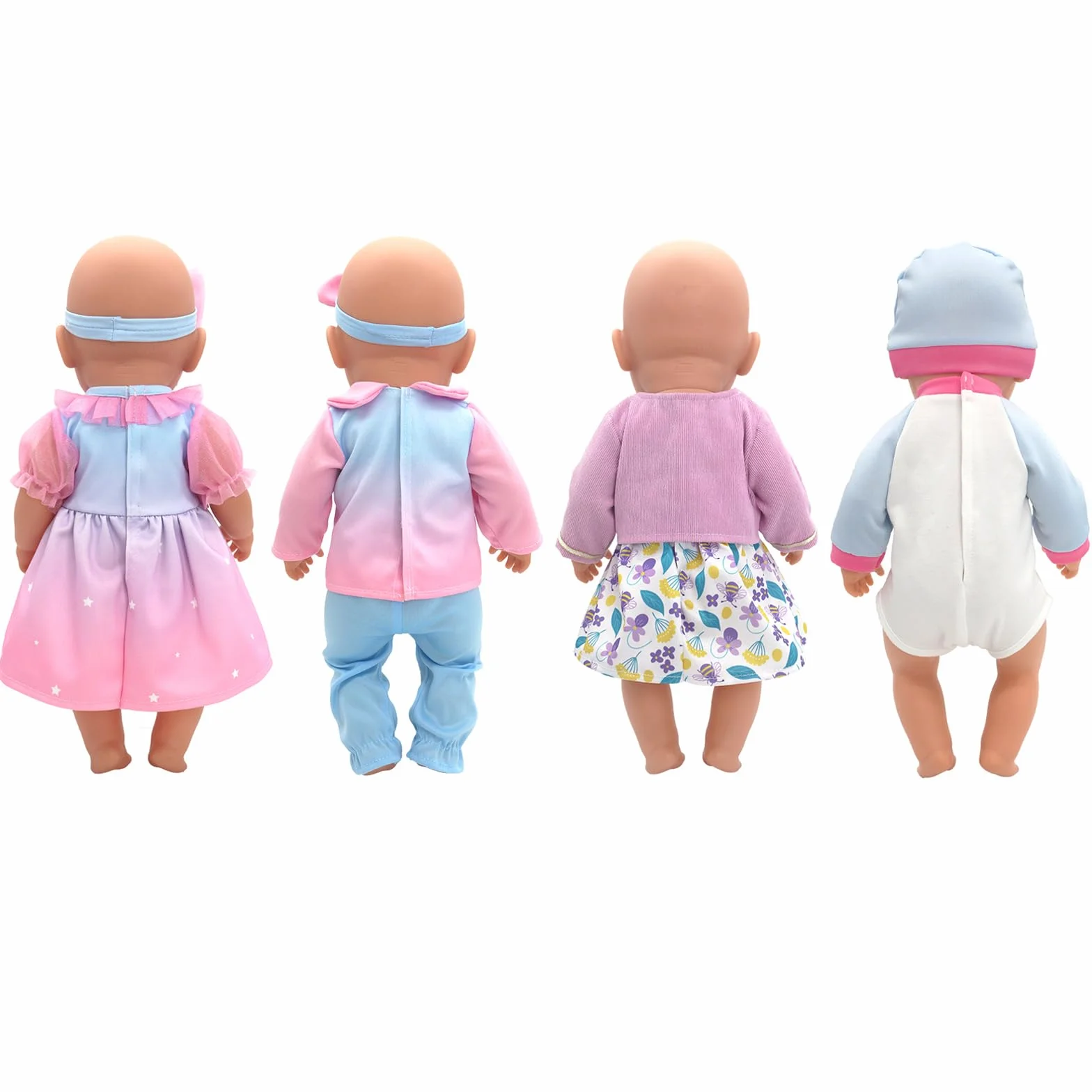 Ubranie dla lalek 36-43 cm / 17 cali New Born Baby Lalki, 4 opakowania (bez lalki) --Pang, OTMOON8112
