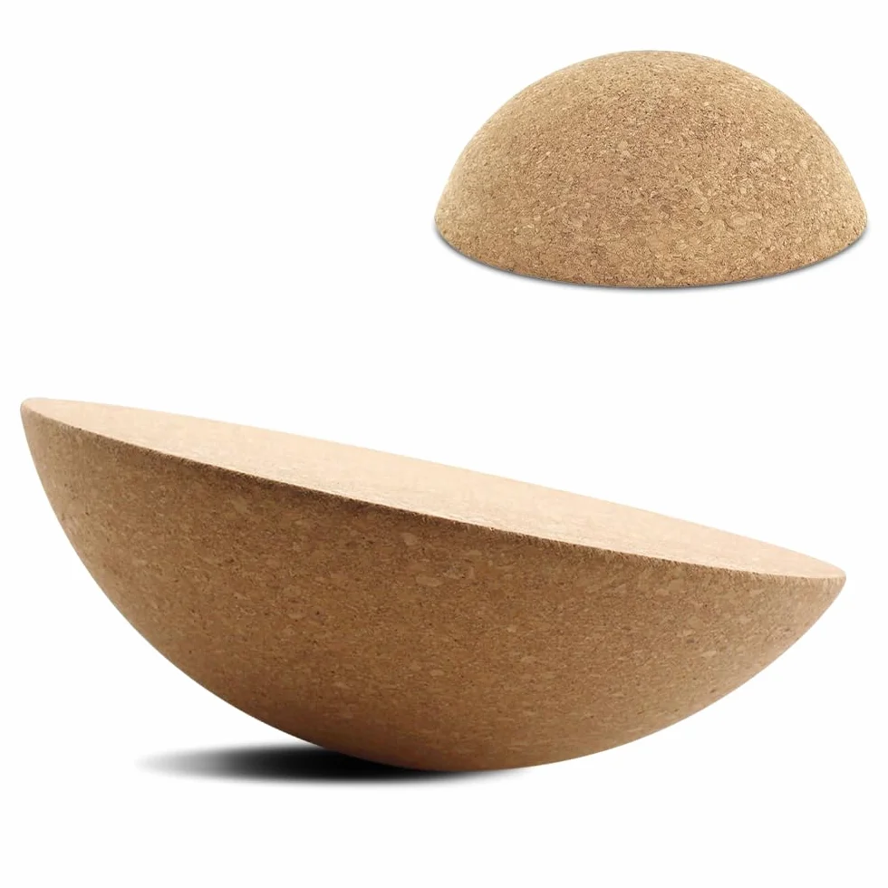 Półkula balansowa z korka, półkula, średnica 15 cm, półkula korkowa z litego korka, do jogi, fitnessu, sportów na desce, surfingu, naturalnego materiału ekologicznego