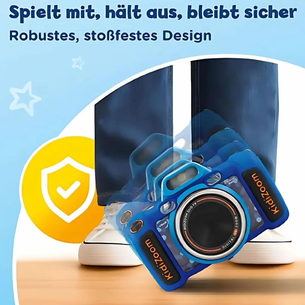 VTech KidiZoom Duo FX w kolorze niebieskim – wytrzymały aparat cyfrowy z kreatywnymi aplikacjami i funkcjami gry – dla dzieci w wieku 4-10 lat