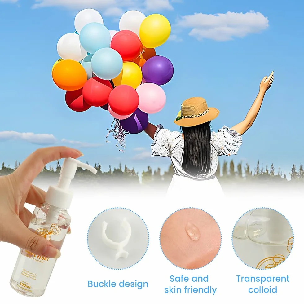 Hi Float zestaw do pielęgnacji balonów lateksowych ultra helowych, 50/100 ml, przyjazny dla środowiska płyn ochronny z lateksową pompką do balonów, hi flo