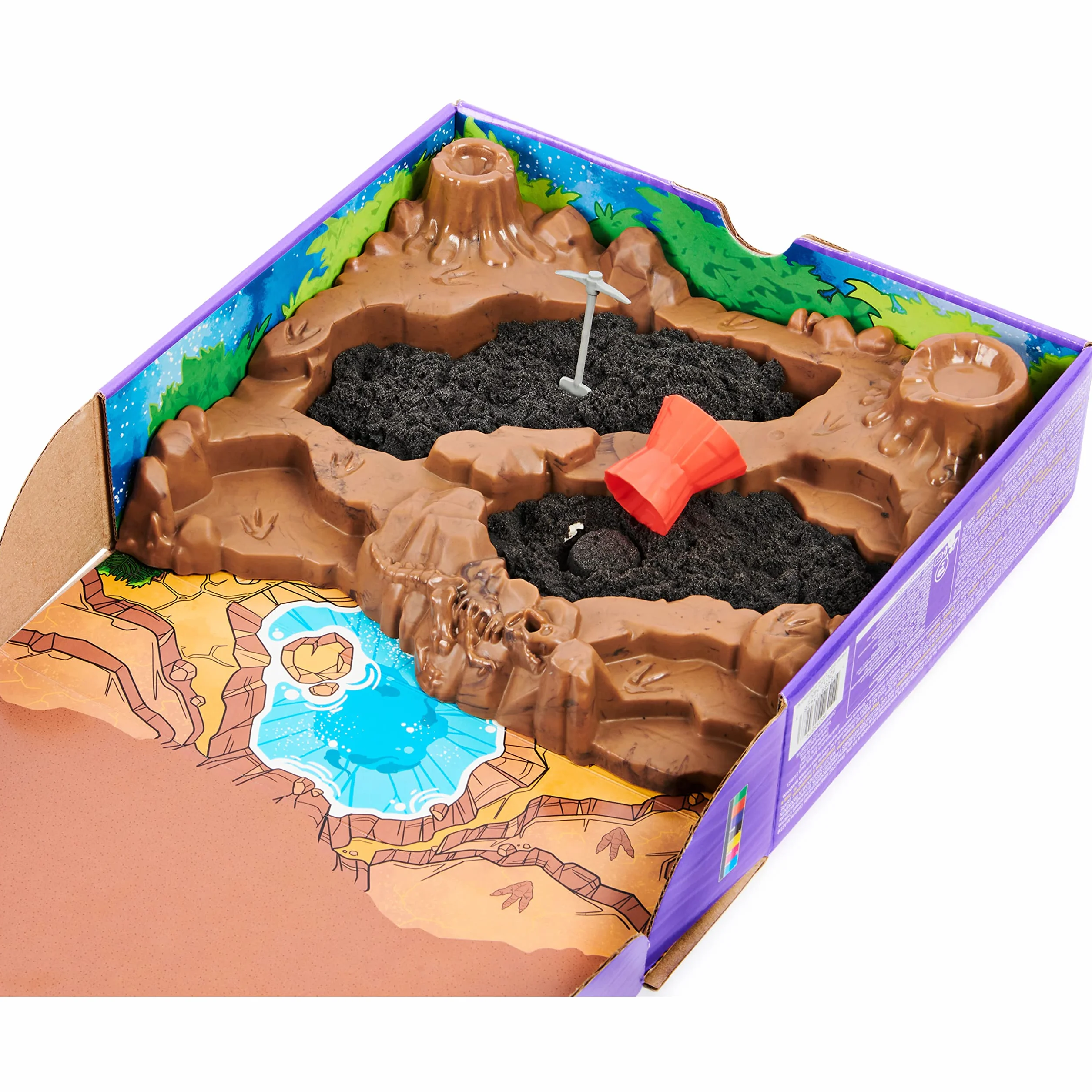 Kinetic Sand 6055874 - Wykopalisko Dinozaurów, Piasek Kinetyczny Z 10 Ukrytymi Akcesoriami ,3.0 Liczyć