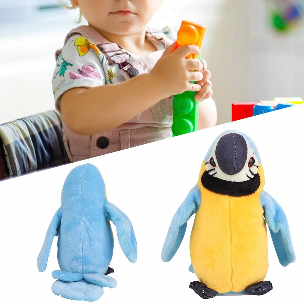 Gadająca papuga pluszowa zabawka Mimikra Pet Talking Papuga pluszowa zabawka Piękna gadająca papuga zabawka lalka dla dzieci (niebieska)