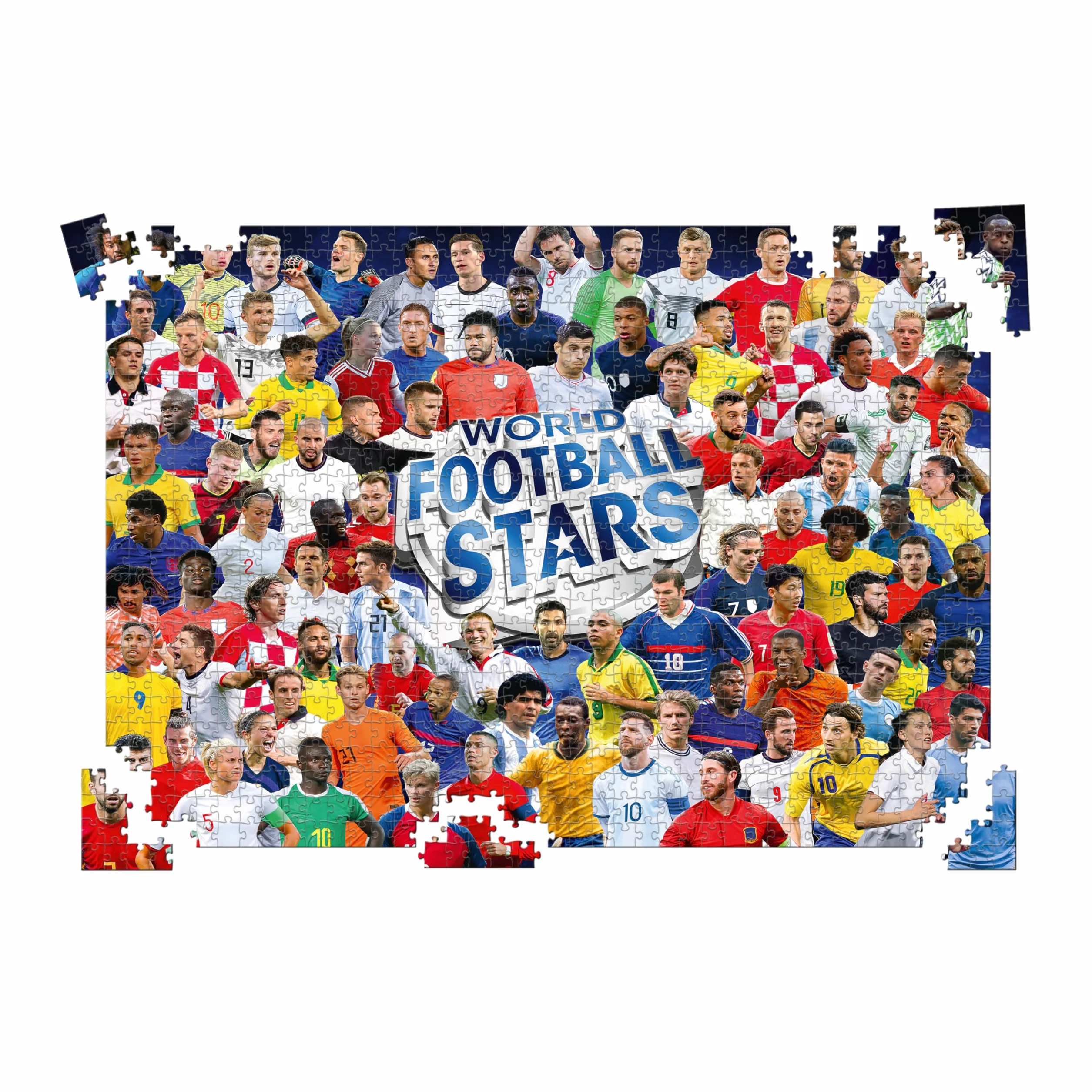 Winning Moves Puzzle World Football Stars 1000 elementów – puzzle piłkarskie, gwiazdy futbolu, wysoka jakość, dla dorosłych i młodzieży