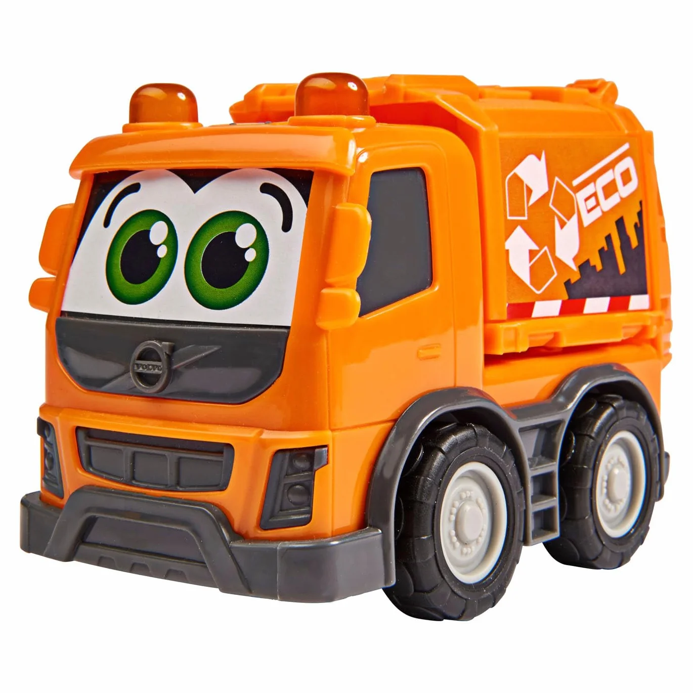 Dickie Toys ABC Streety 204112007 samochód przesuwny dla niemowląt i małych dzieci od 1 roku życia, buldożer, straż pożarna lub wywóz śmieci, 15 cm duży samochód zabawkowy, kolor pomarańczowy