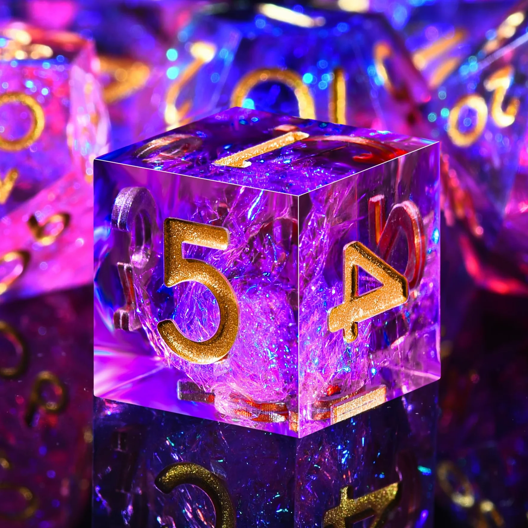 SIQUK 7-Die wielościenne kości do DND Sharp Edge Game Dice do Dungeons and Dragons RPG MTG gry stołowe (brzoskwiniowe i niebieskie)